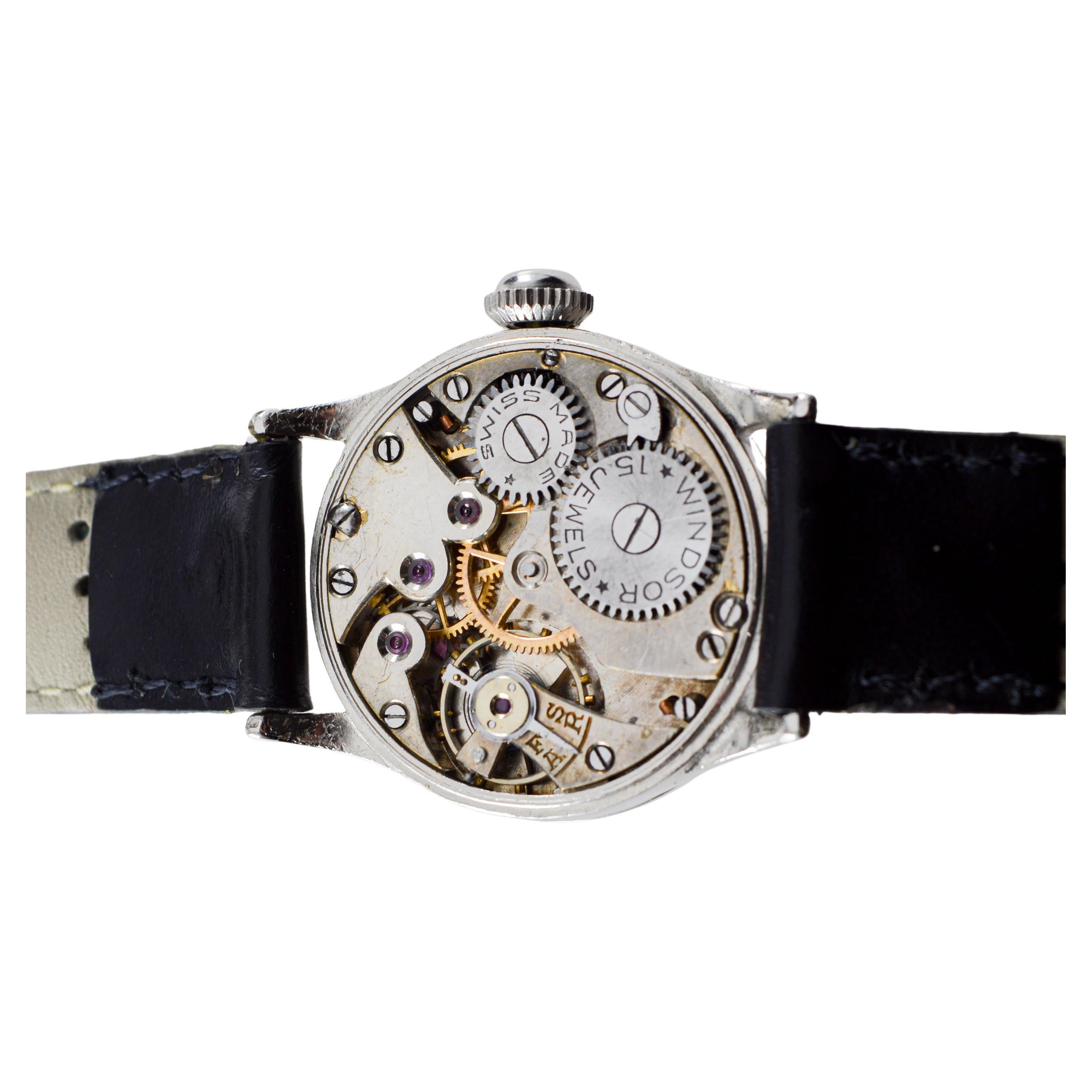 Rolex Windsor Stainless Steel Art Deco Watch with Original Dial and Hands 1930's For Sale 12