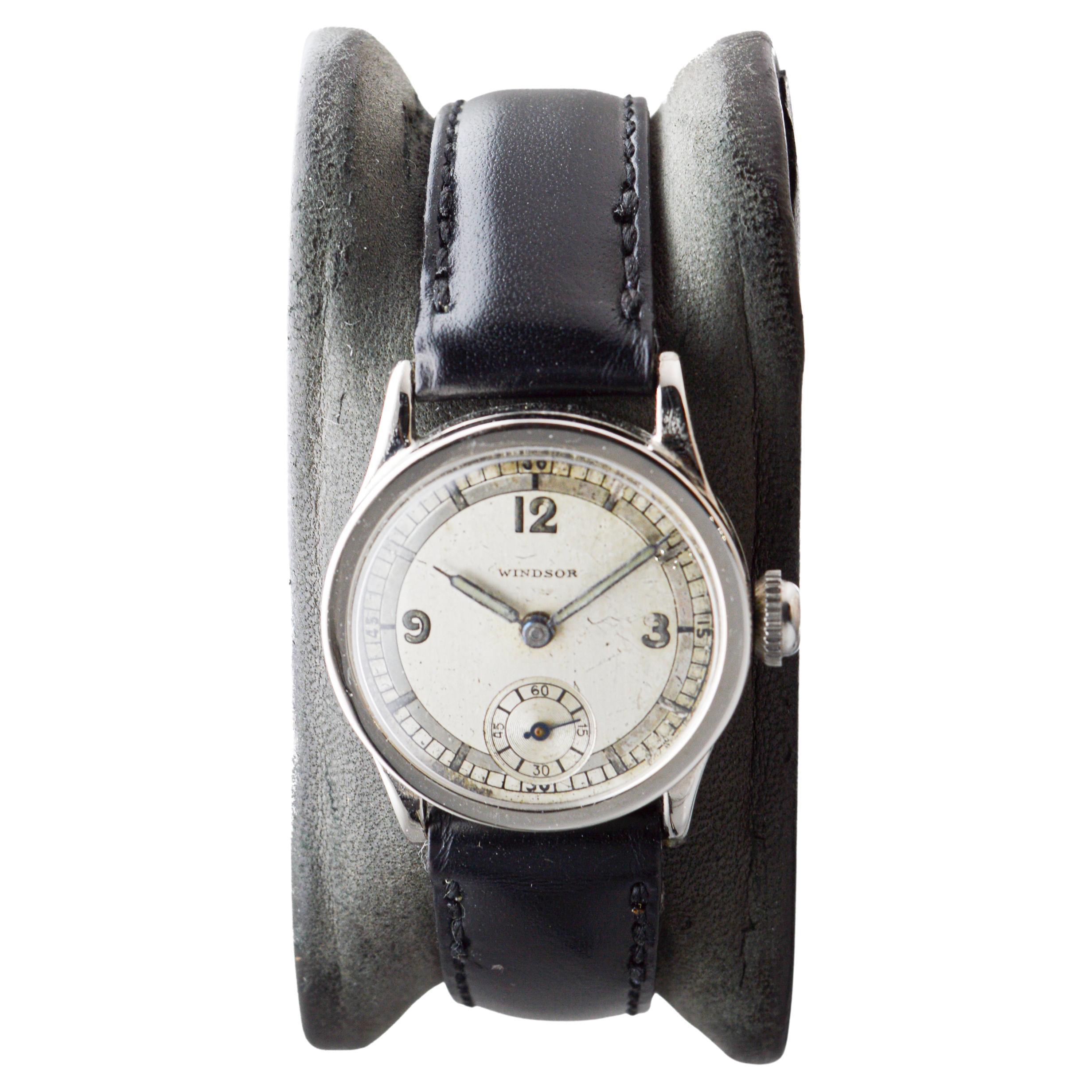 Rolex Windsor Stainless Steel Art Deco Watch with Original Dial and Hands 1930's For Sale 1