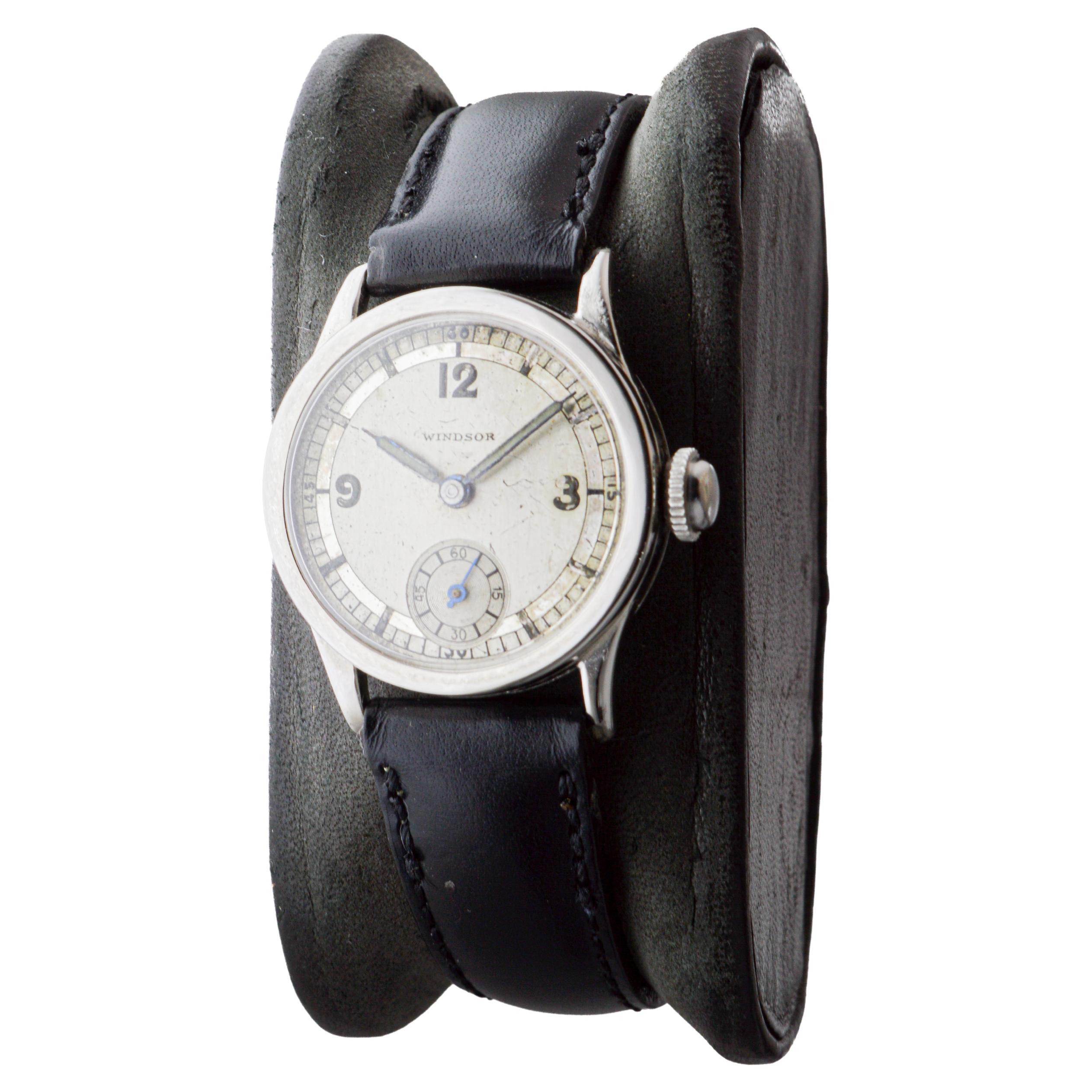 Rolex Windsor Stainless Steel Art Deco Watch with Original Dial and Hands 1930's For Sale 2