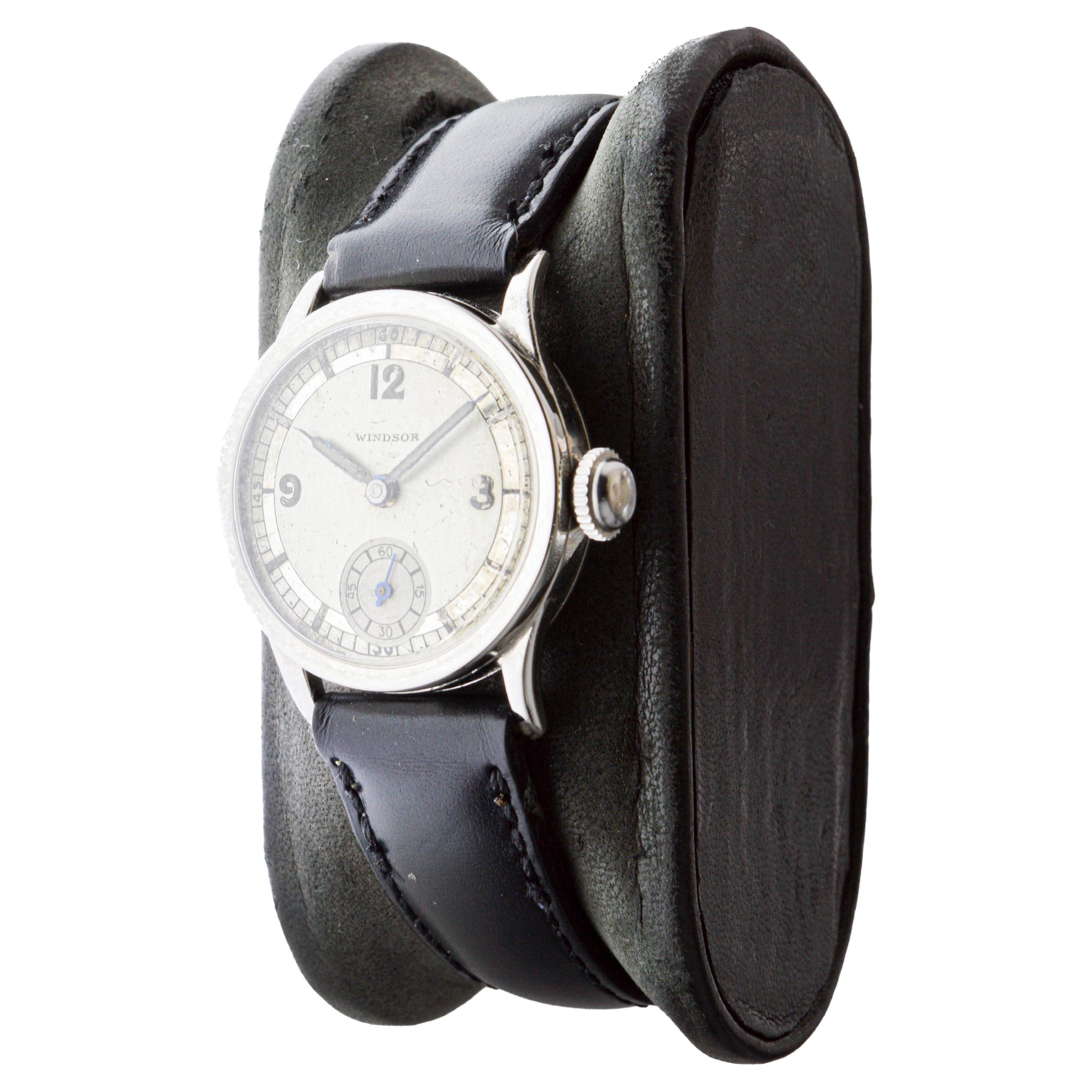 Rolex Windsor Stainless Steel Art Deco Watch with Original Dial and Hands 1930's For Sale 3