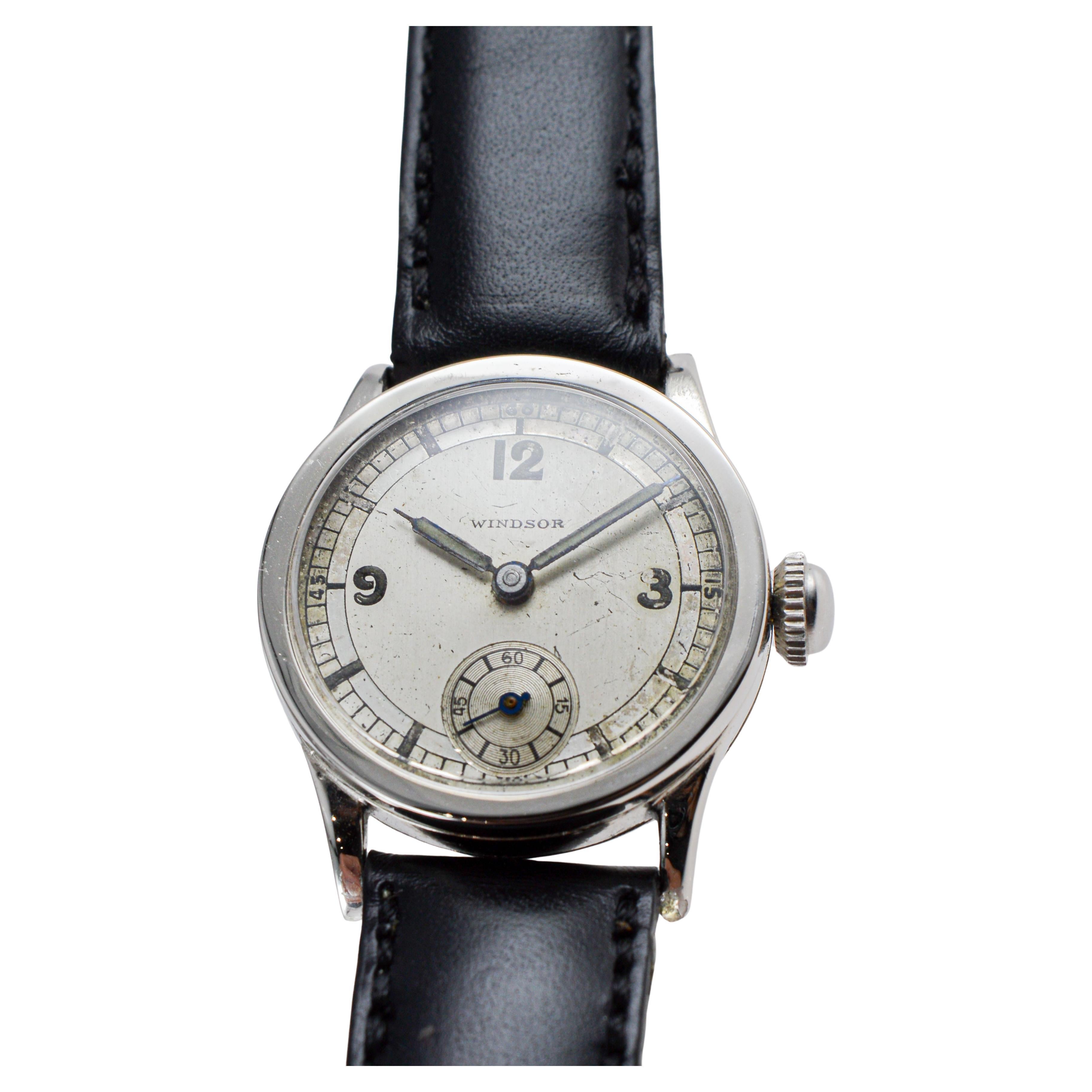 Rolex Windsor Stainless Steel Art Deco Watch with Original Dial and Hands 1930's For Sale 4