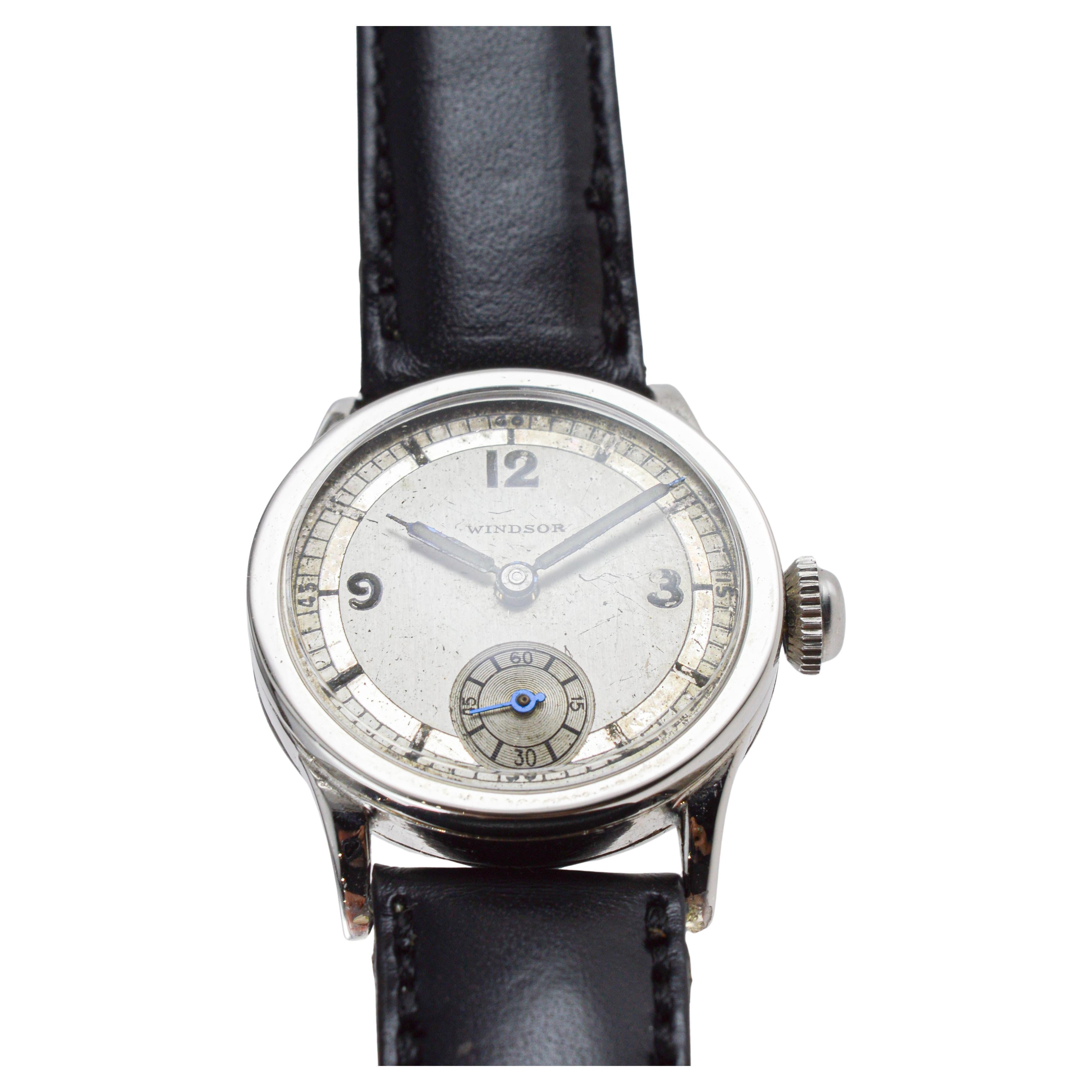 Rolex Windsor Stainless Steel Art Deco Watch with Original Dial and Hands 1930's For Sale 5