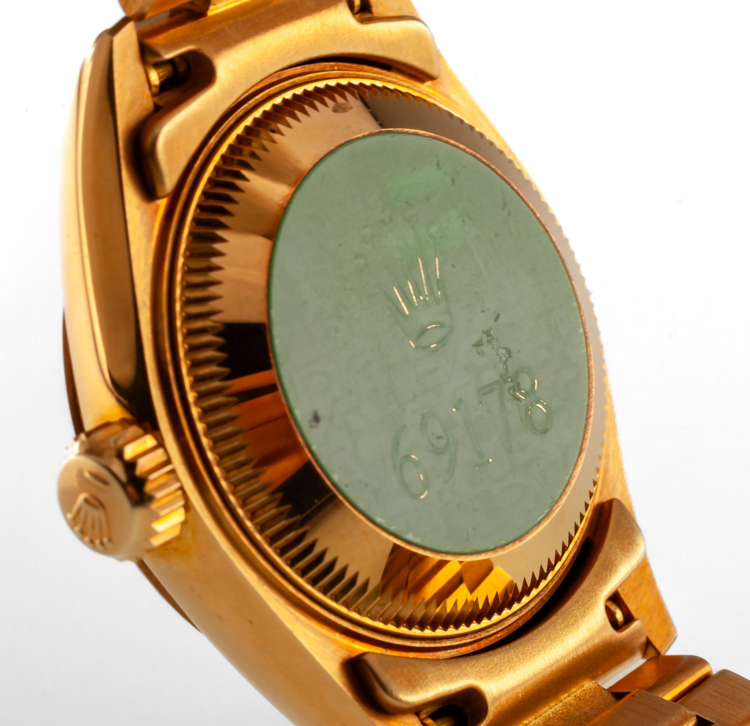 Rolex President OPDJ 69178 pour femme en or jaune 18 carats en vente 2