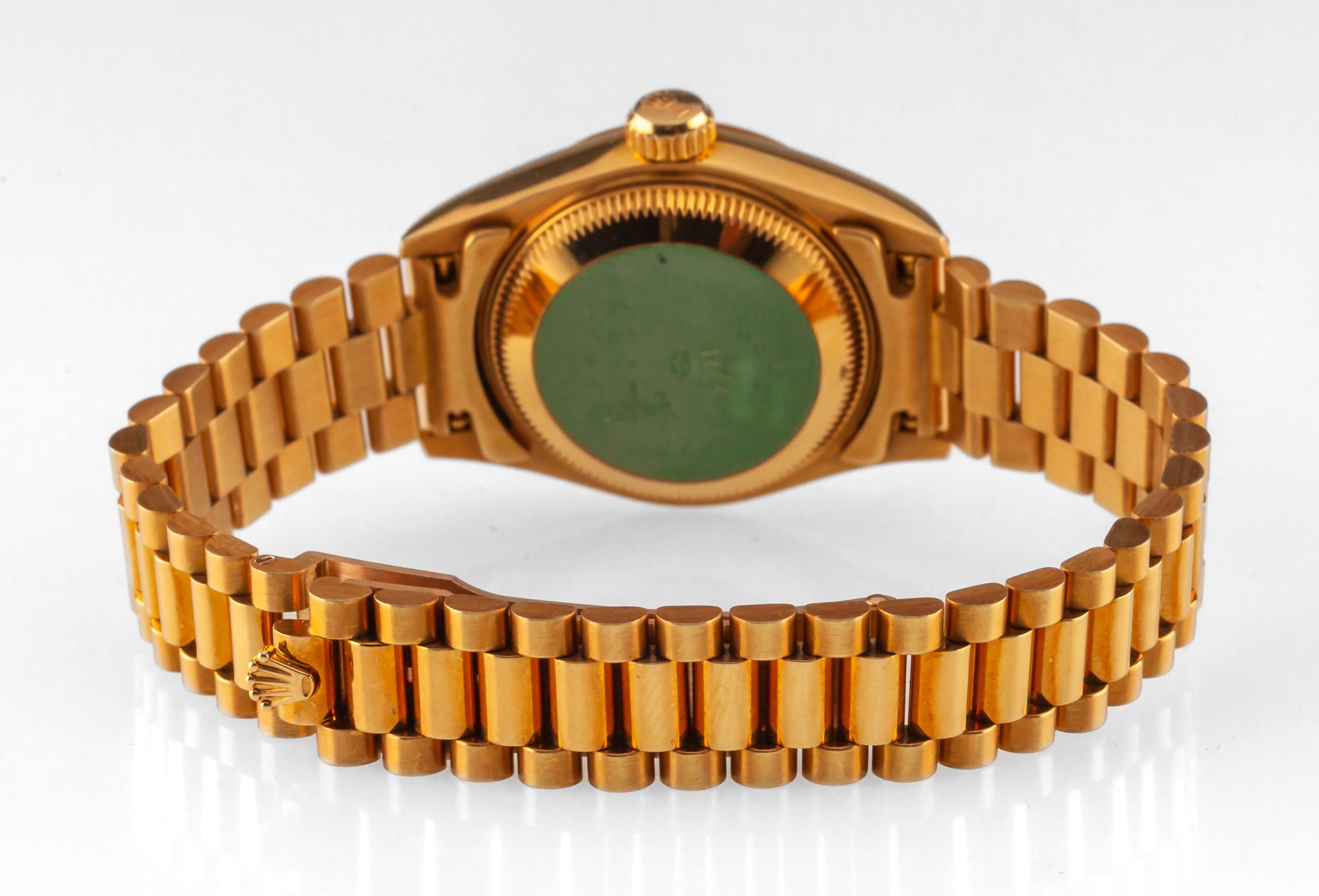 Rolex President OPDJ 69178 pour femme en or jaune 18 carats en vente 3