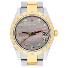 Rolex Women's Datejust 31 278343RBR Black Mother of Pearl Diamond Oyster Mint