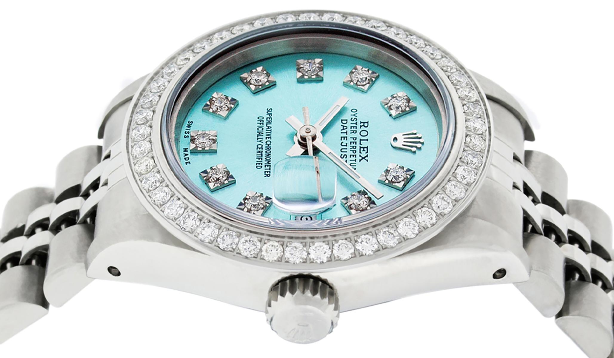 Rolex Women's Datejust Watch Stainless Steel Ice Blue Diamond Dial 1