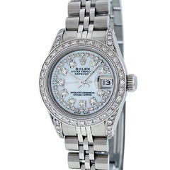 Rolex Women's Datejust Watch Steel / 18 Karat White Gold MOP String Diamond Dial