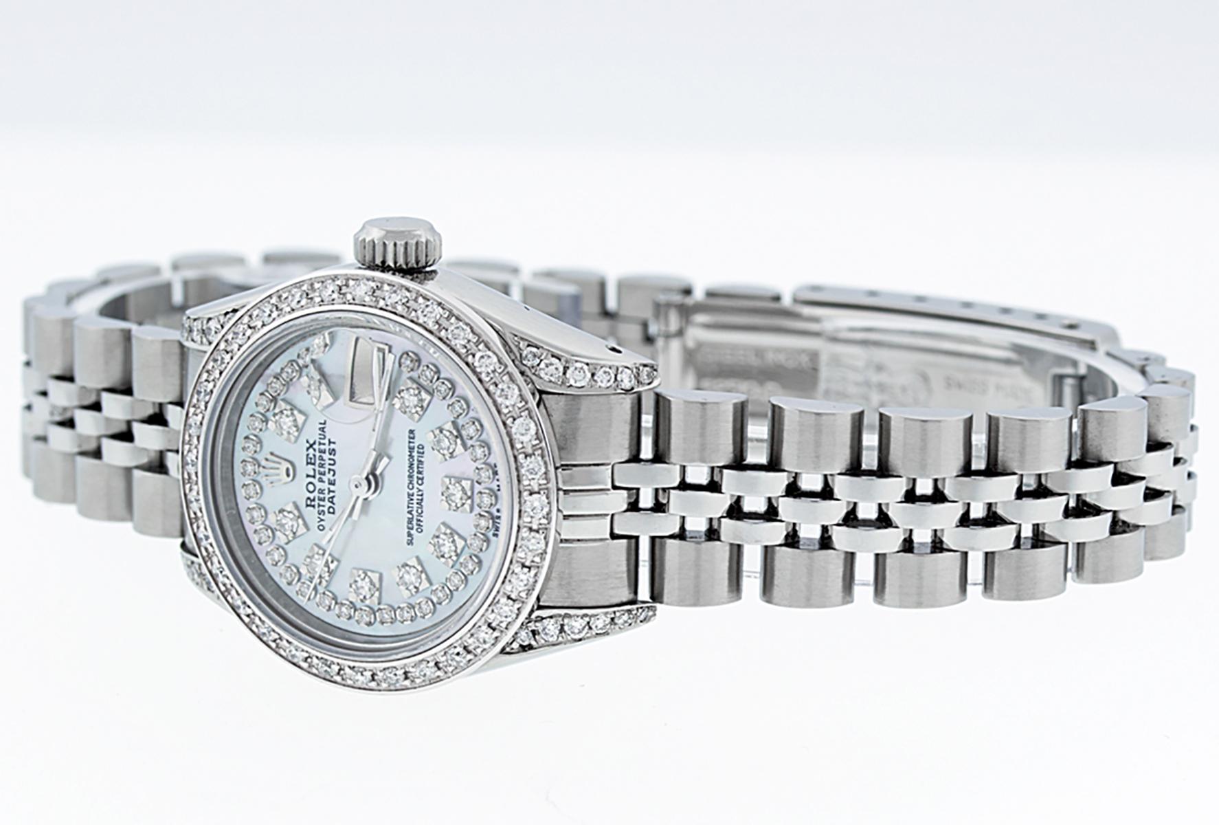 Rolex Women's Datejust Watch Steel / 18 Karat White Gold MOP String Diamond Dial 3