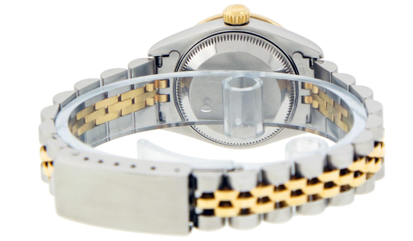 Rolex Women's Datejust Watch Steel / 18K Yellow Gold Champagne Diamond Dial Ruby In Excellent Condition In Los Angeles, CA