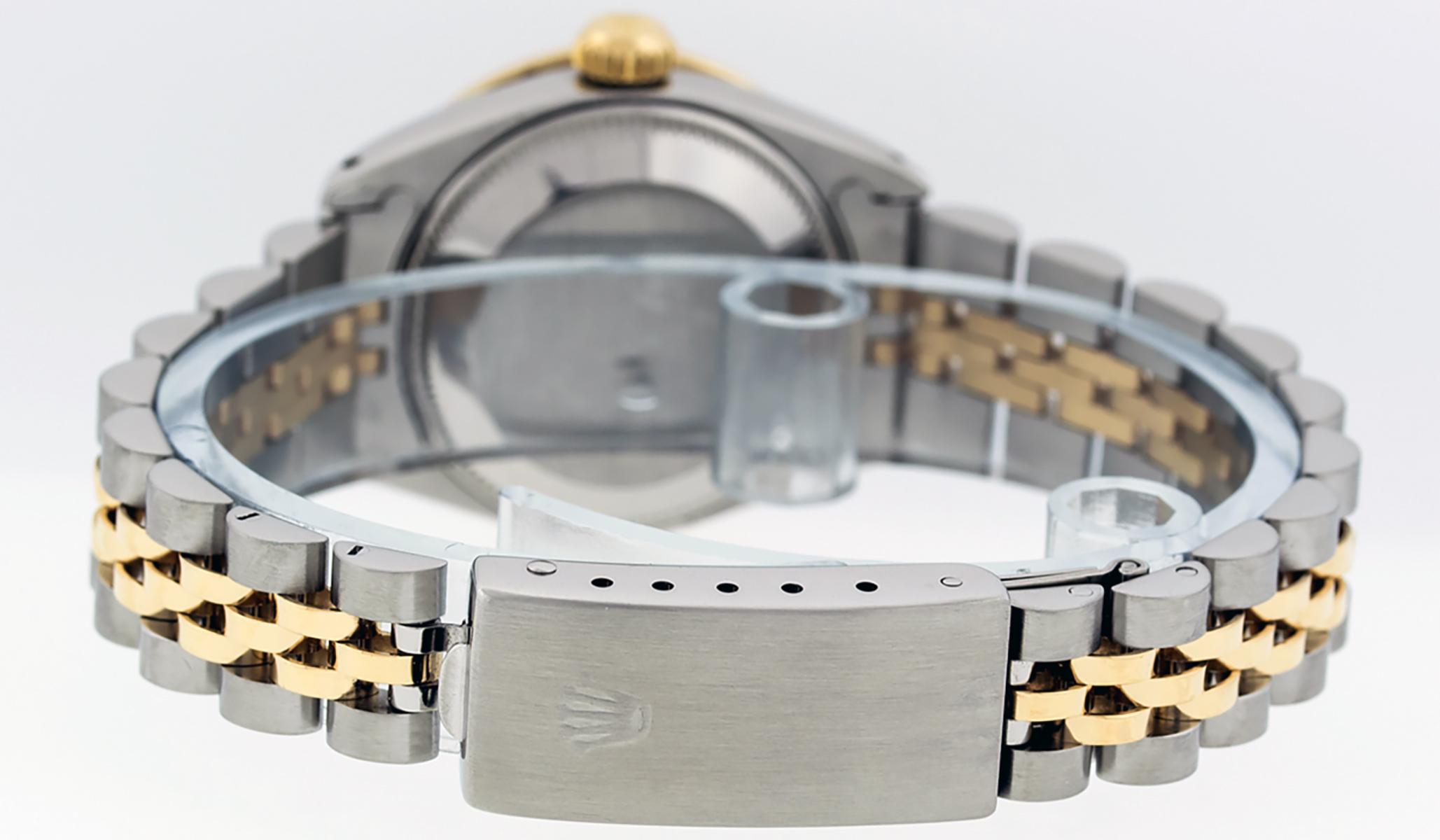 Rolex Women's Datejust Watch Steel / 18 Karat Yellow Gold Silver Diamond Dial In Good Condition In Los Angeles, CA