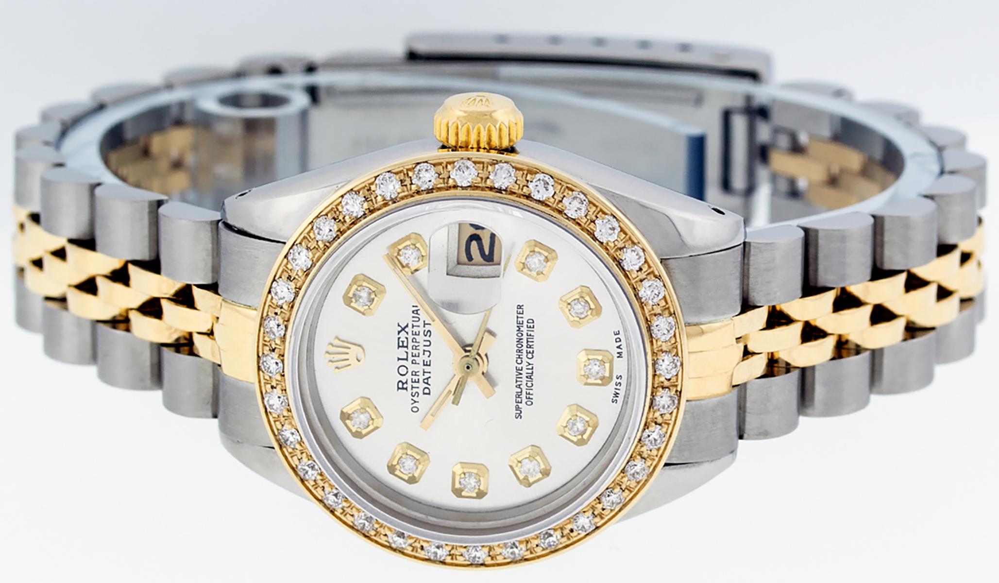 Rolex Women's Datejust Watch Steel / 18 Karat Yellow Gold Silver Diamond Dial 2