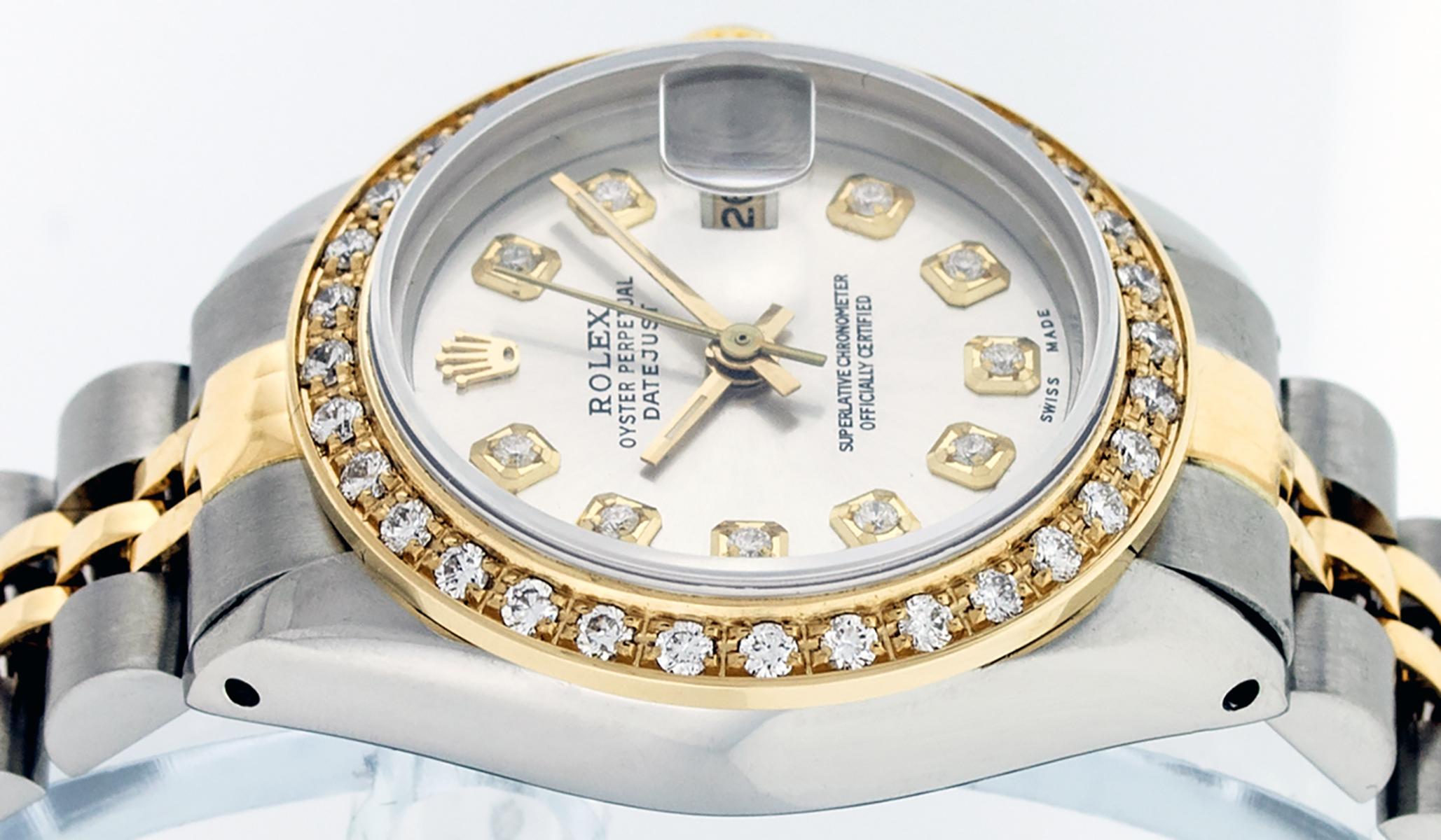 Rolex Women's Datejust Watch Steel / 18 Karat Yellow Gold Silver Diamond Dial 3