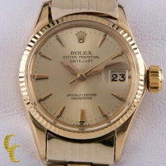 Rolex Womens Oyster Perpetual DateJust 6517 18k Yellow Gold w/ Jubilee Band