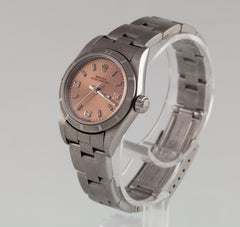Rolex Women's Oyster Stainless Steel Automatic Watch Pink Dial 76030