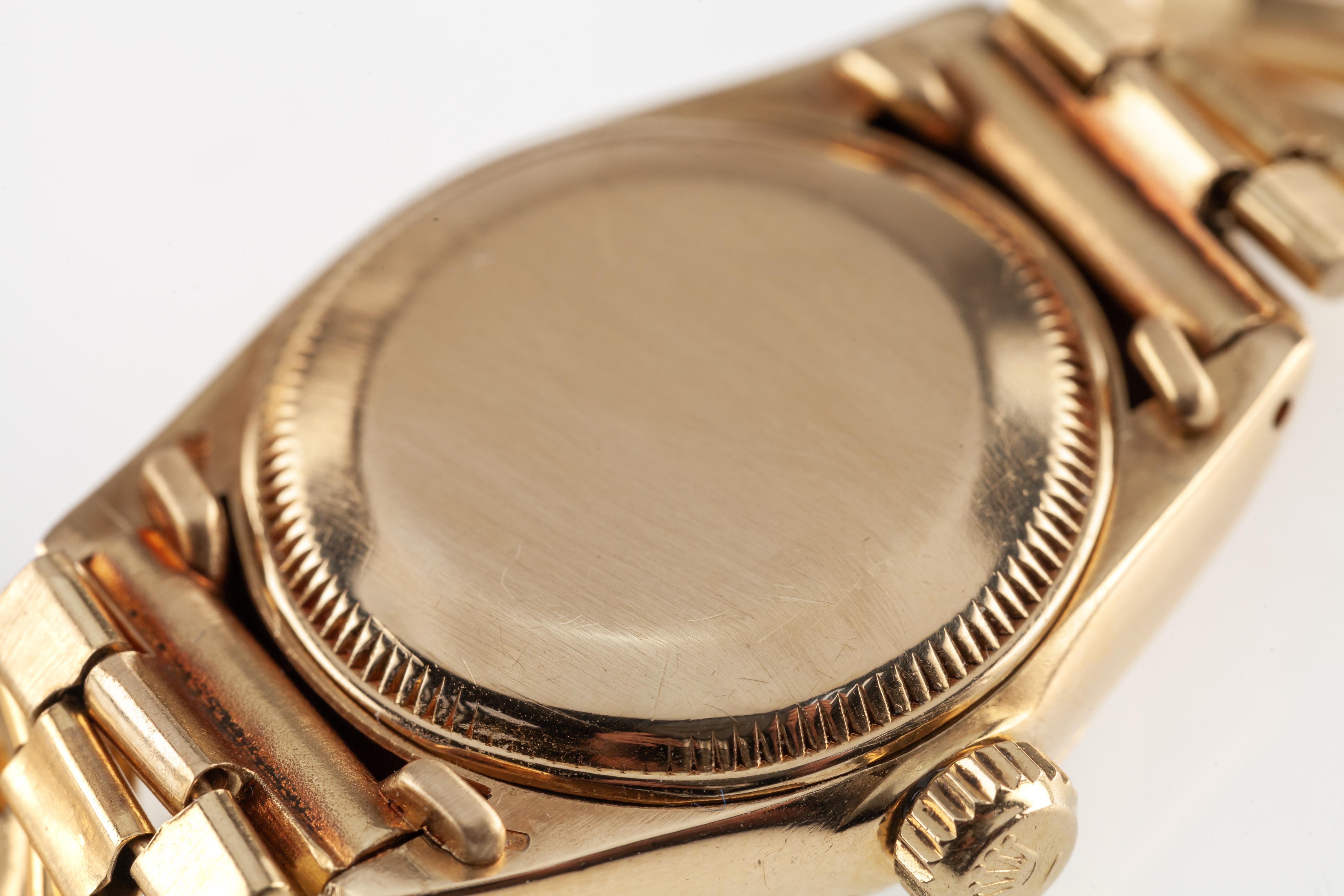 Rolex Women's President 18k Yellow Gold OPDJ 6917 Diamond Dial 1981 For Sale 2