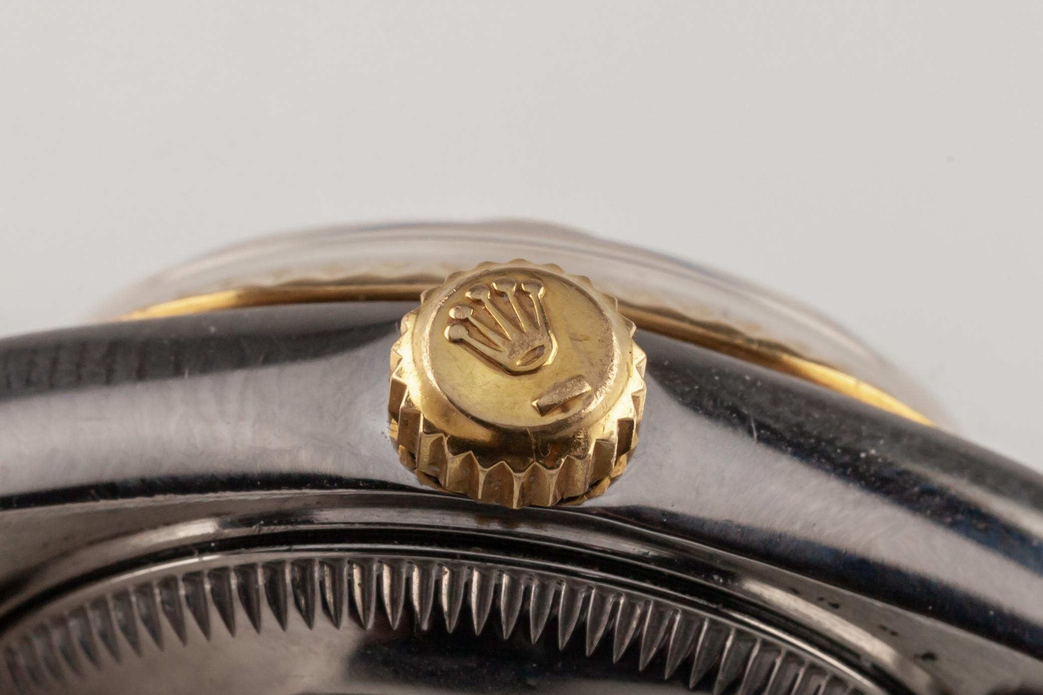Taille ronde Rolex Montre Datejust bicolore pour femme avec cadran en diamant et bracelet jubilé 69173 en vente