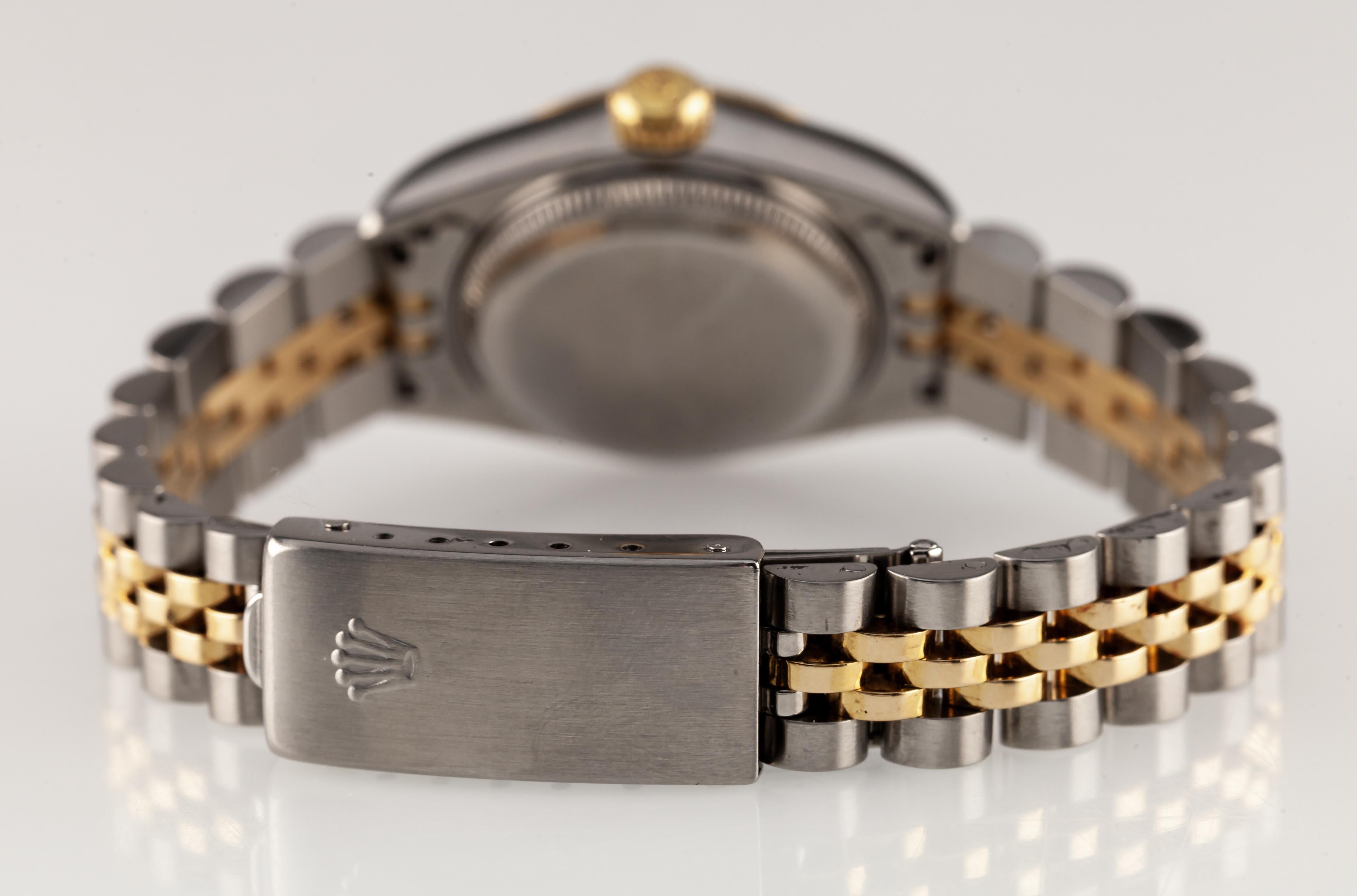 Rolex Montre Datejust bicolore pour femme avec cadran en diamant et bracelet jubilé 69173 Bon état - En vente à Sherman Oaks, CA