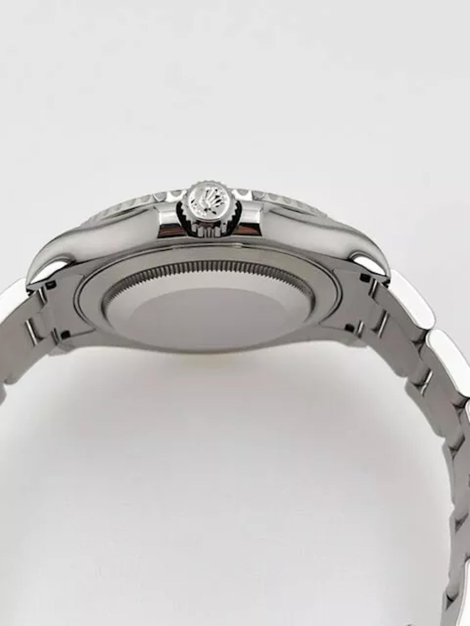 Uomo Rolex Yacht Master 116622 40mm Quadrante rodio Acciaio Platino Scatola Carta 2018 in vendita