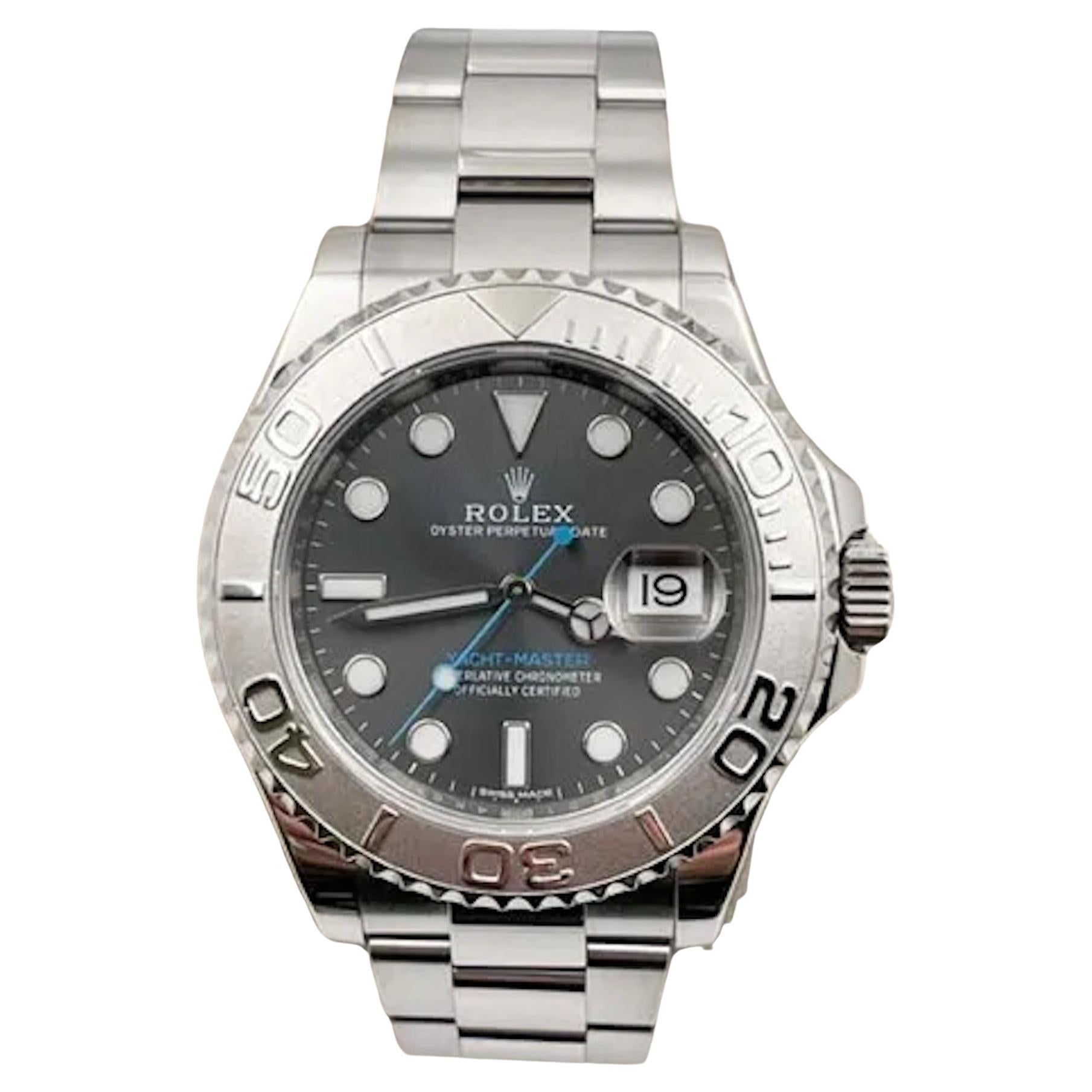Rolex Yacht Master 116622 40mm Rhodium Zifferblatt Platin Stahl Box Papier 2018