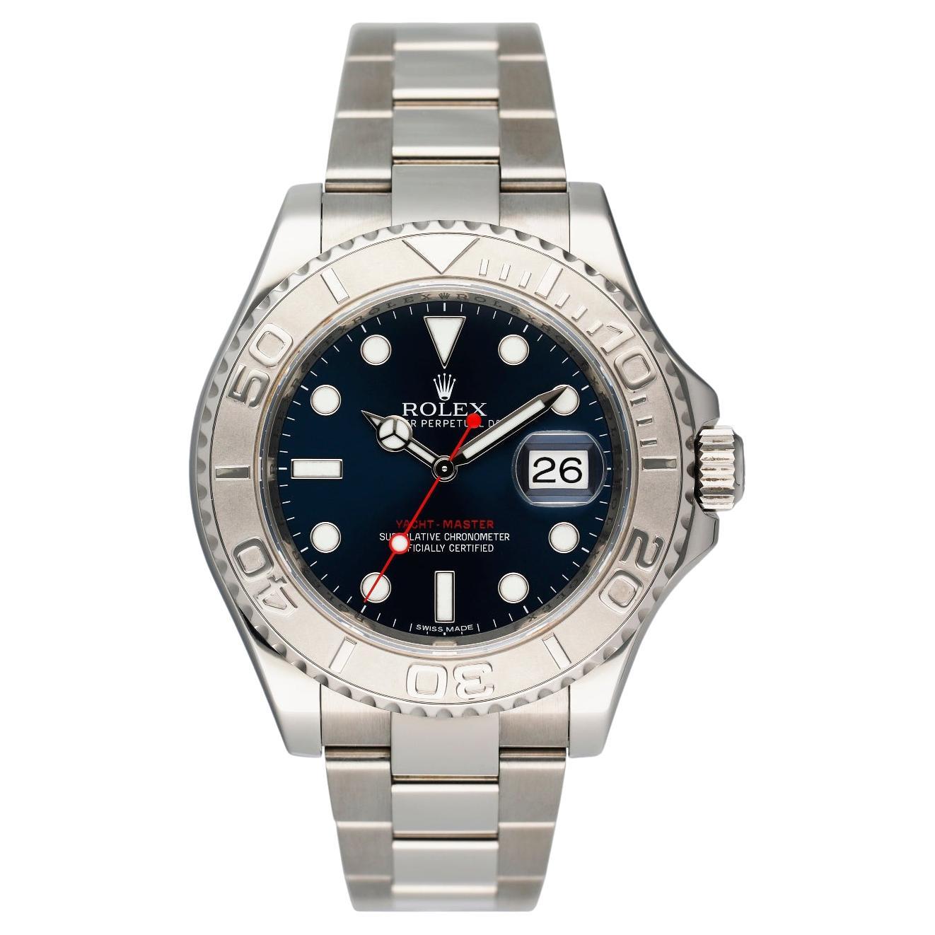Rolex Yacht-Master Steel Platinum Bezel Gray Dial Automatic Watch ...