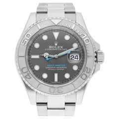 Used Rolex Yacht-Master 116622 Silver Oyster Bracelet with Gray Bezel Blue Hand