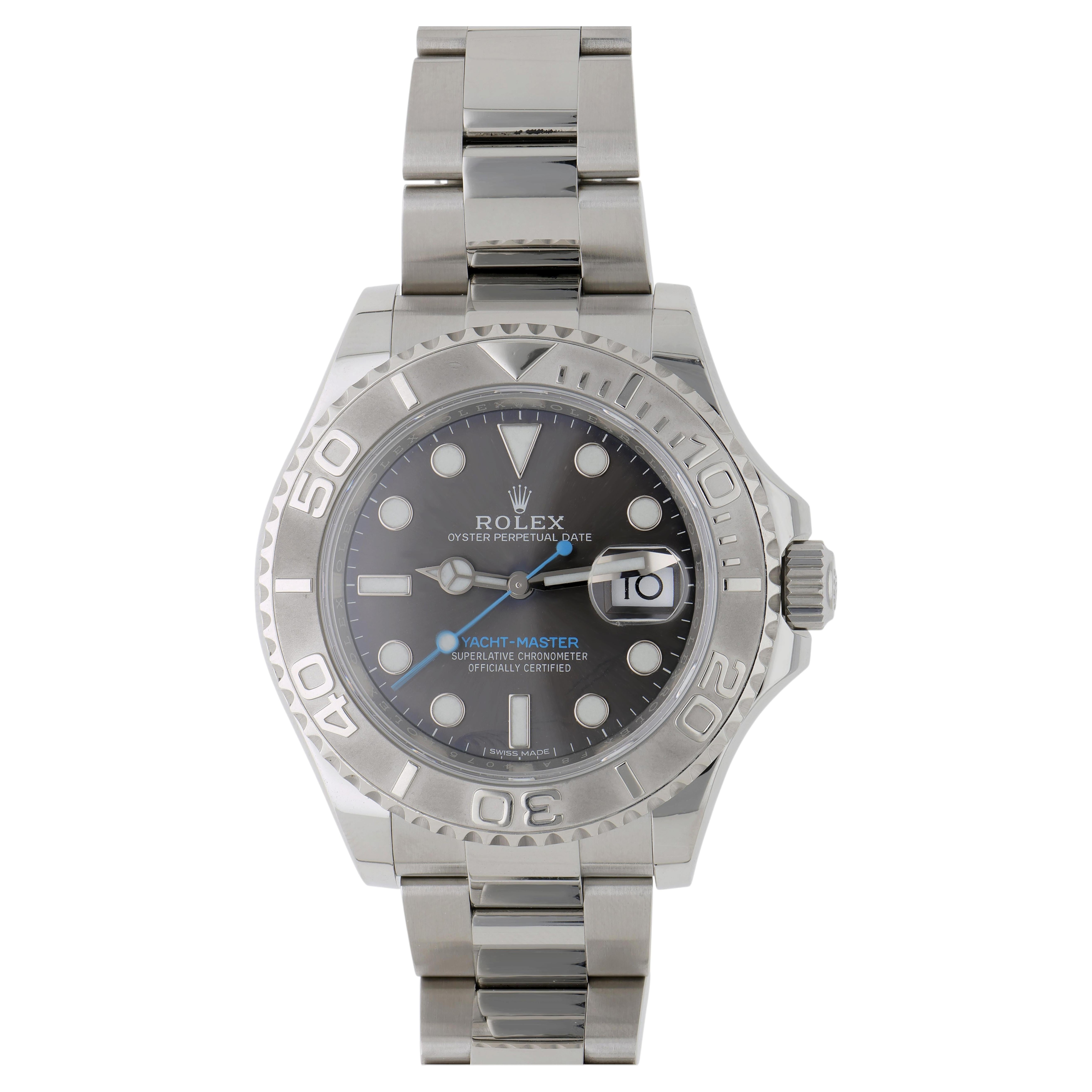 Rolex Yacht Master 116622 Steel & Platinum 40mm Rhodium Dial Full Set Watch