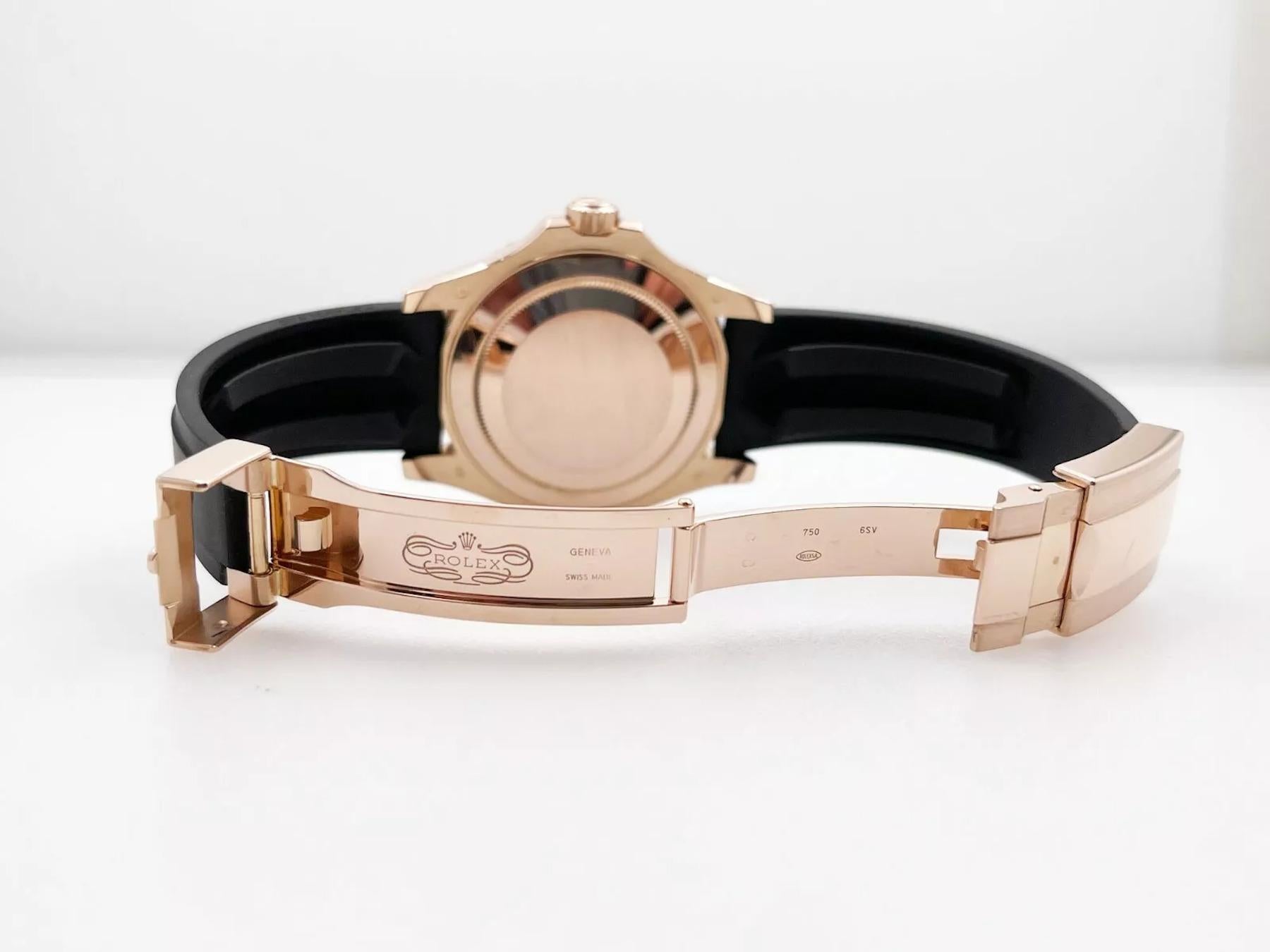 Rolex Yacht Master 116655 Oysterflex Negro Oro rosa 18K Caja Papel 2018 3