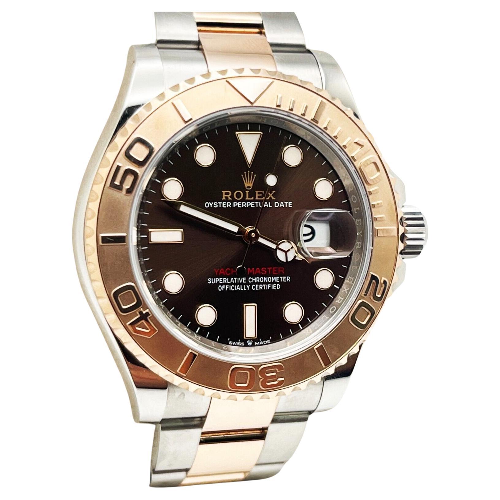 Rolex Yacht Master 126621 Chocolate Dial 18K Rose Gold Stainless Box Paper 2021 For Sale
