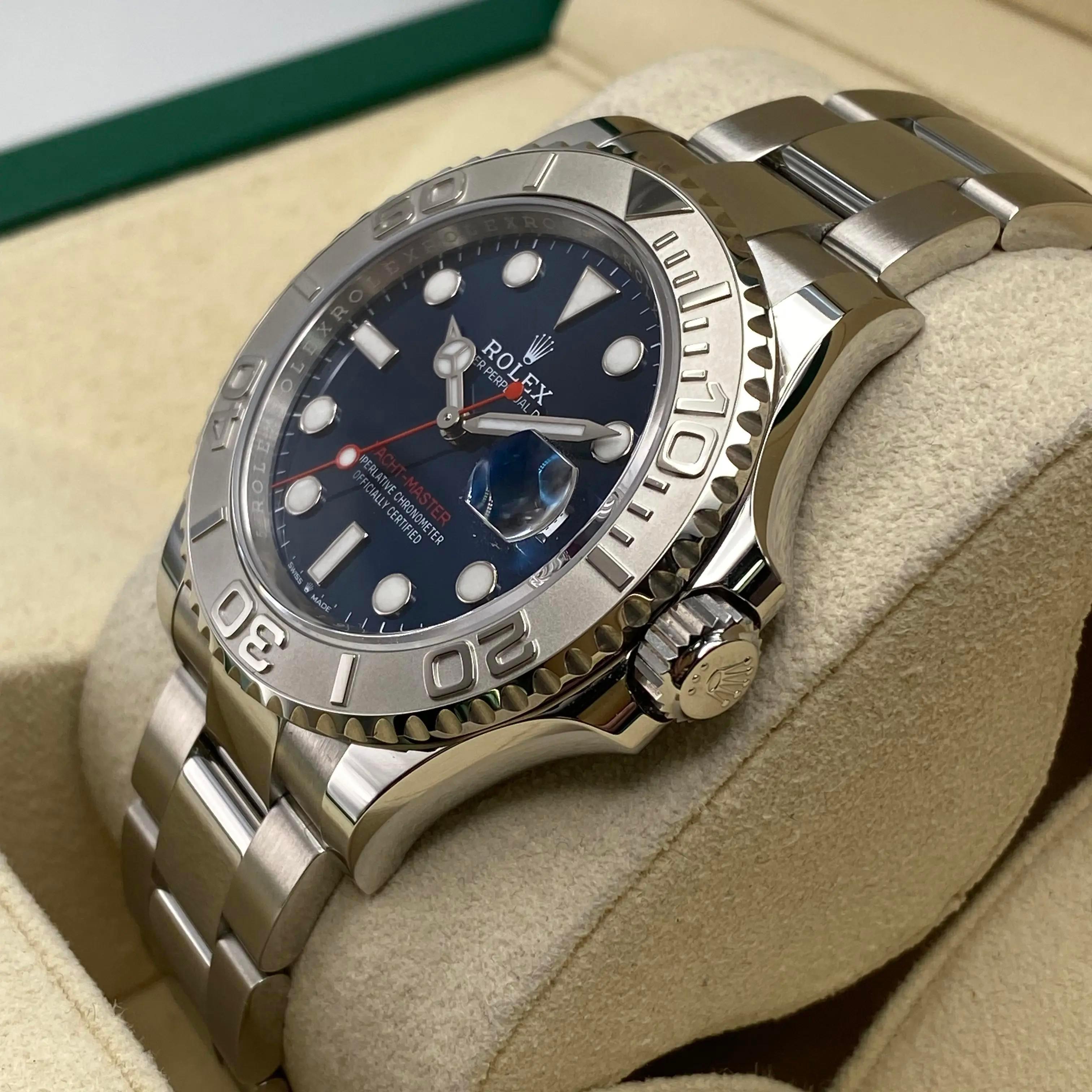 Rolex Yacht-Master 126622 40mm Platinum Steel Blue Dial Automatic Watch B&P en vente 1