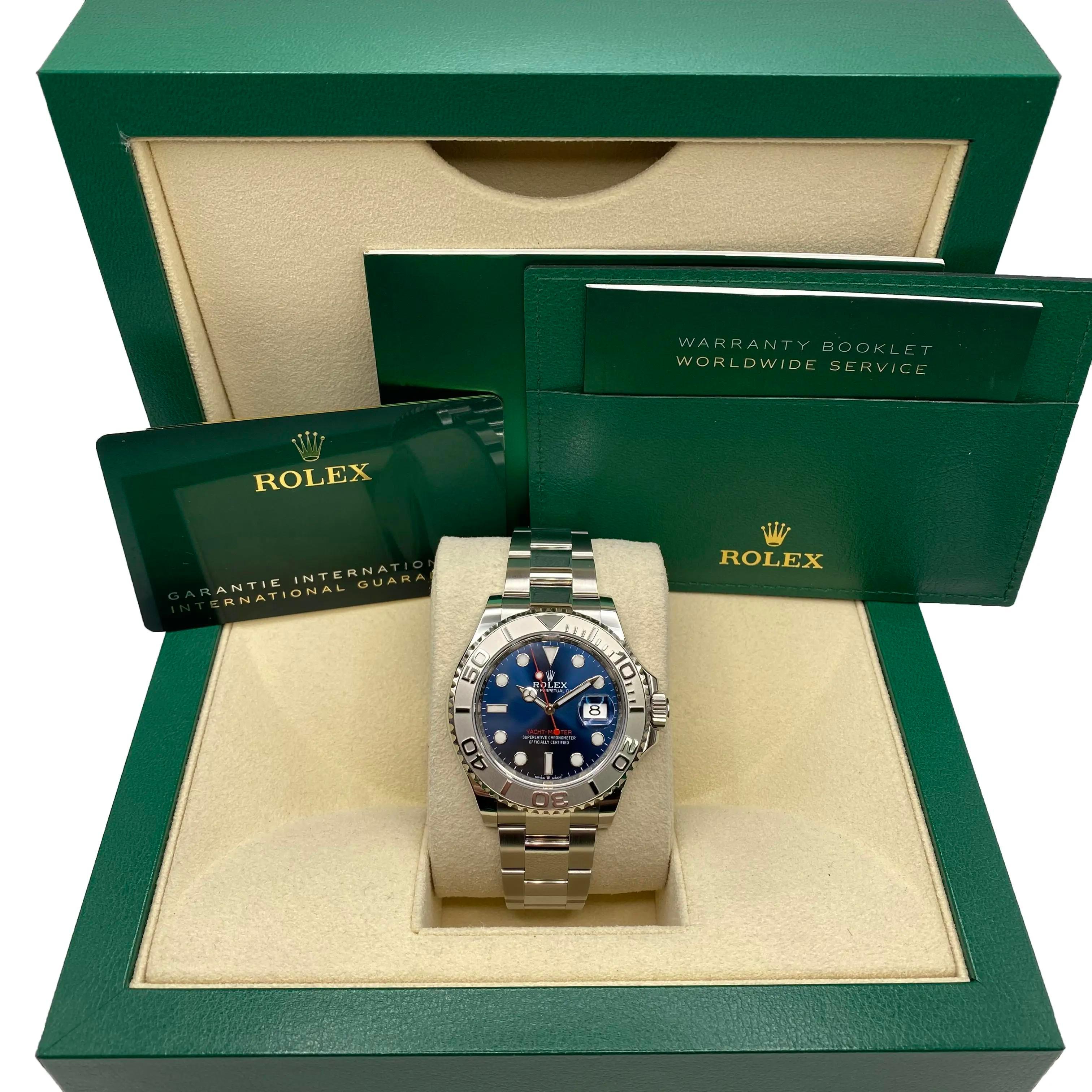 Reloj Rolex Yacht-Master 126622 40 mm Acero Platino Esfera Azul Automático B&P