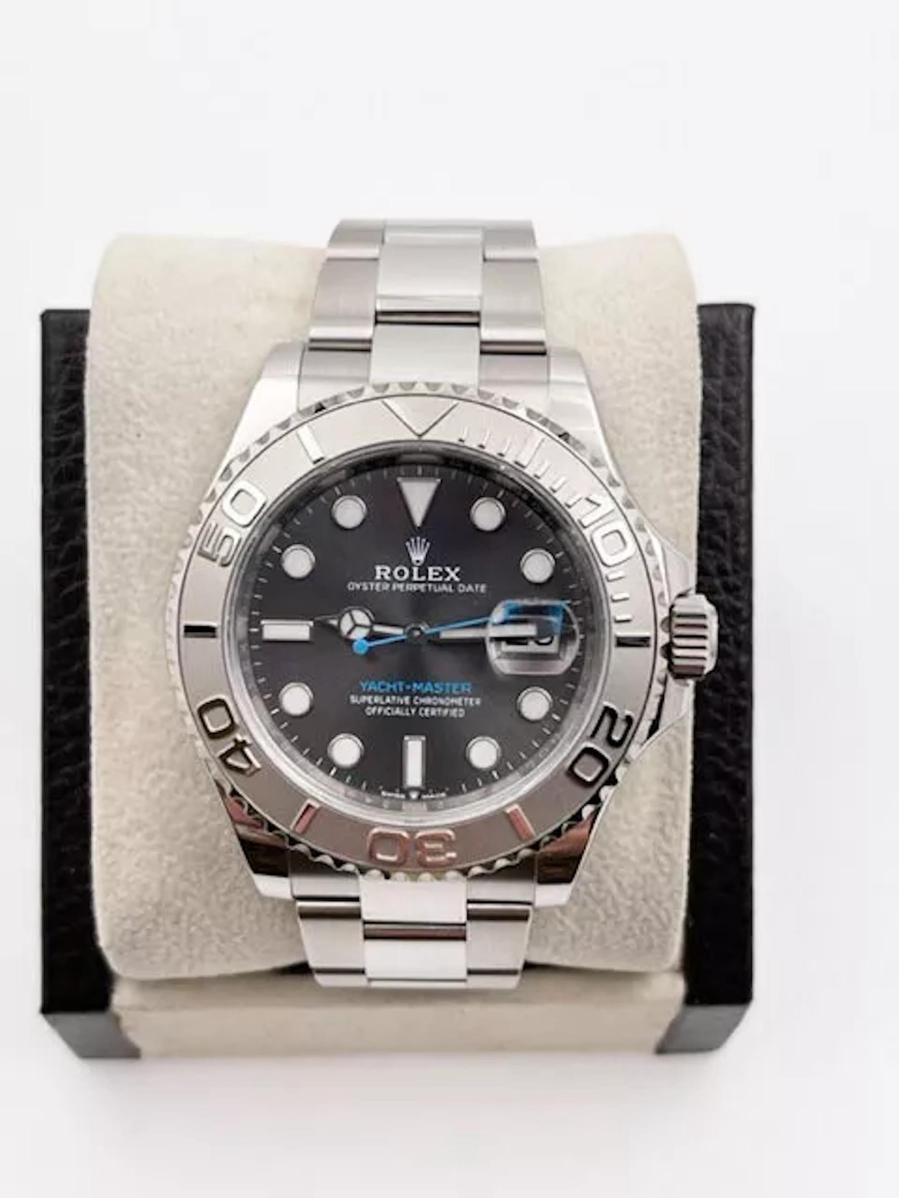 Rolex Yacht Master 126622 40mm Rhodium Zifferblatt Platin Stahl Box Papier 2021 Herren im Angebot