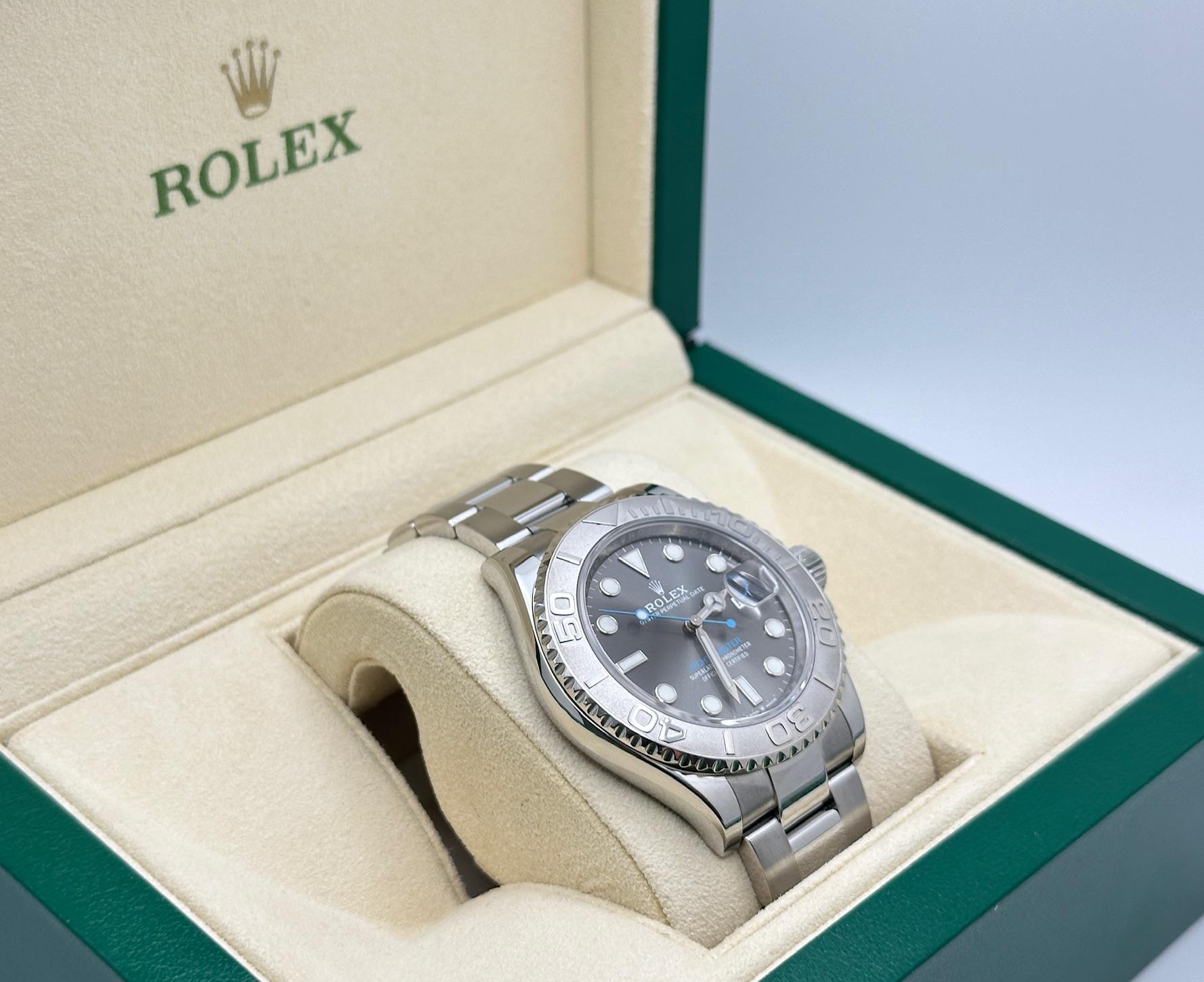 Rolex Yacht Master 126622 40mm Slate Rhodium Dial Platinum Bezel Steel Box Paper For Sale 1