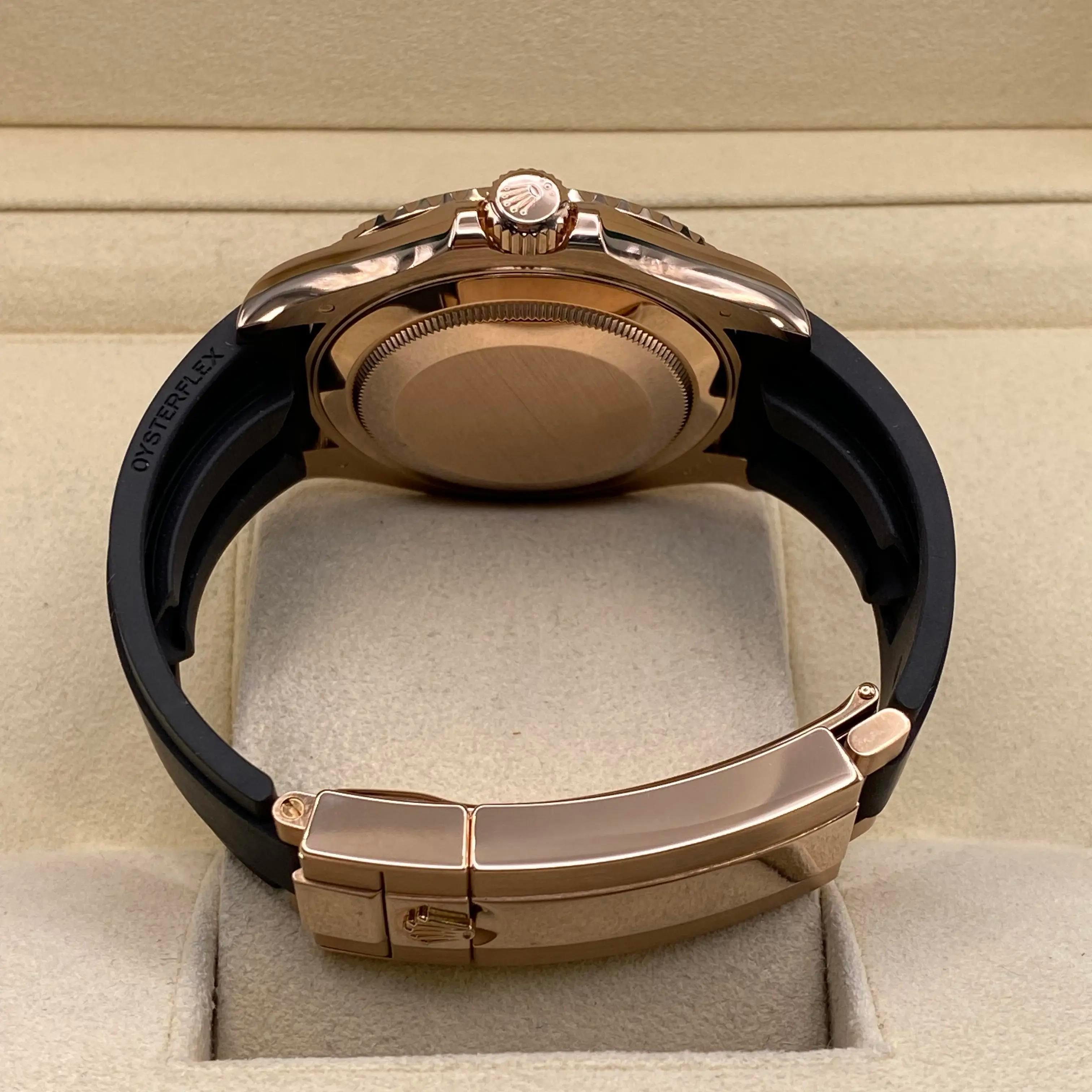 Rolex Yacht-Master 126655 18K Rose Gold Schwarzes Zifferblatt Automatikuhr B&P im Angebot 2