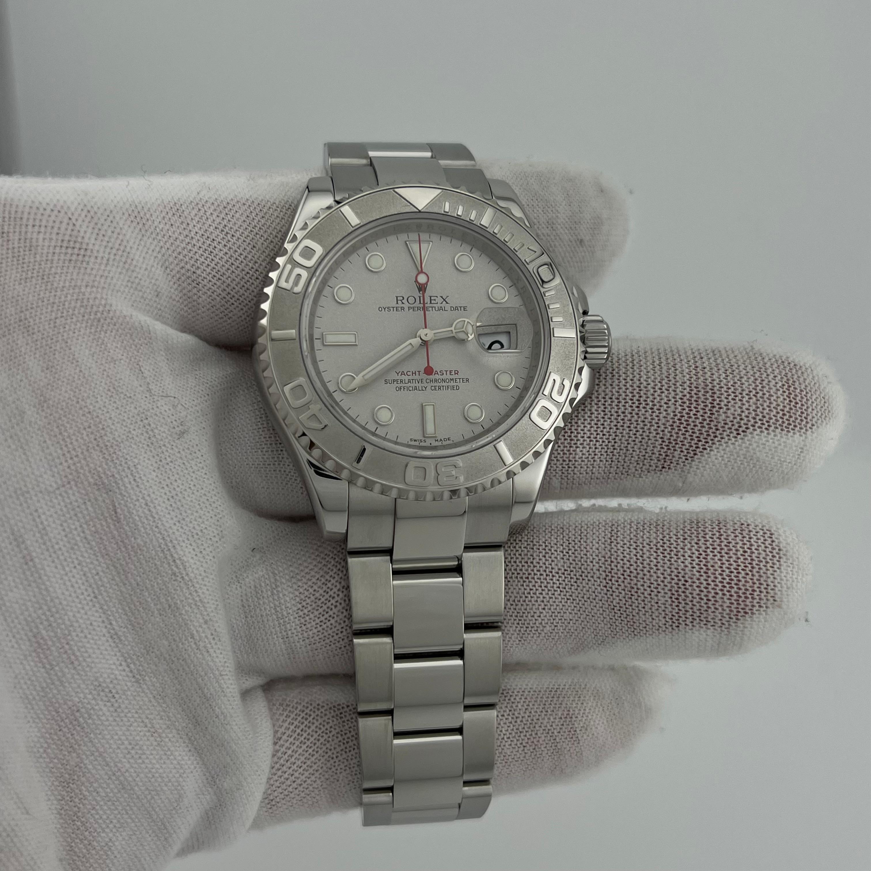 Men's Rolex Yacht Master 16622 40mm Platinum Bezel Stainless Steel Box Paper 2011