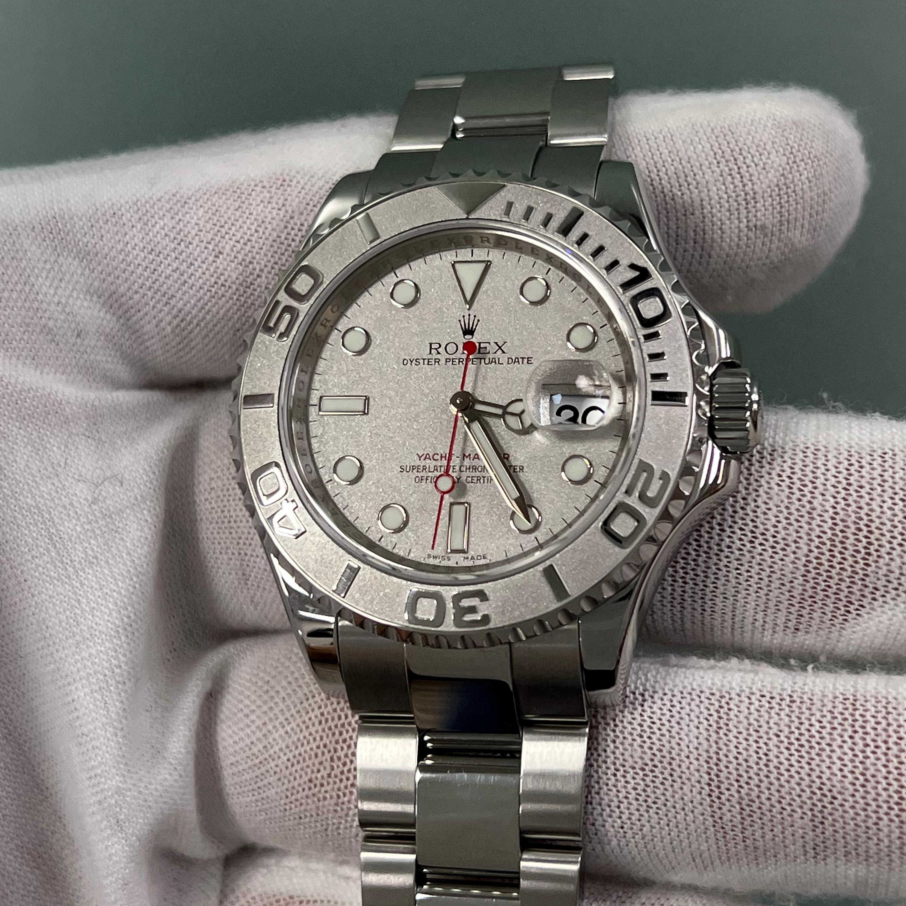 Rolex Yacht Master 16622 40mm Platinum Bezel Stainless Steel Box Paper 2011 2