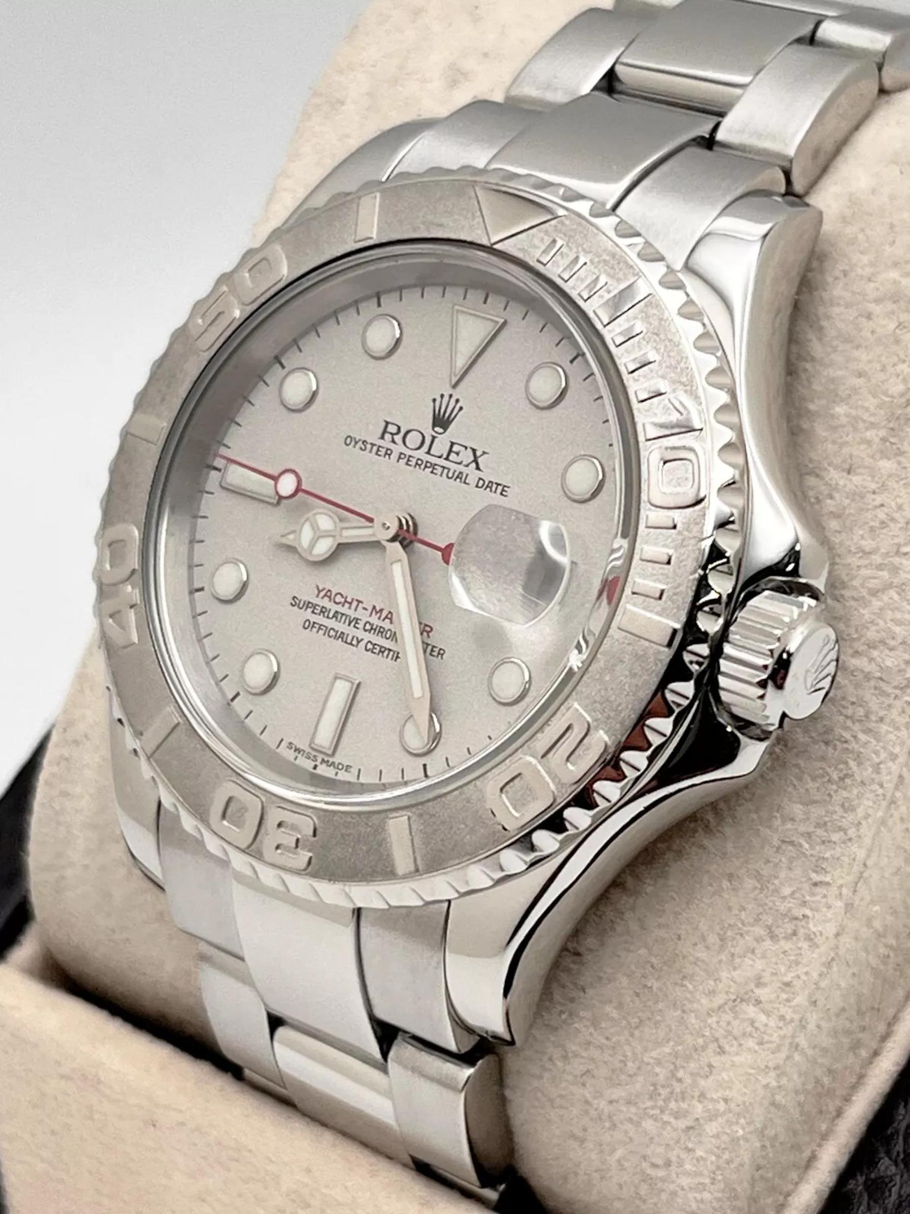 Rolex Yacht Master 16622 40mm Platinum Bezel Stainless Steel In Excellent Condition In San Diego, CA