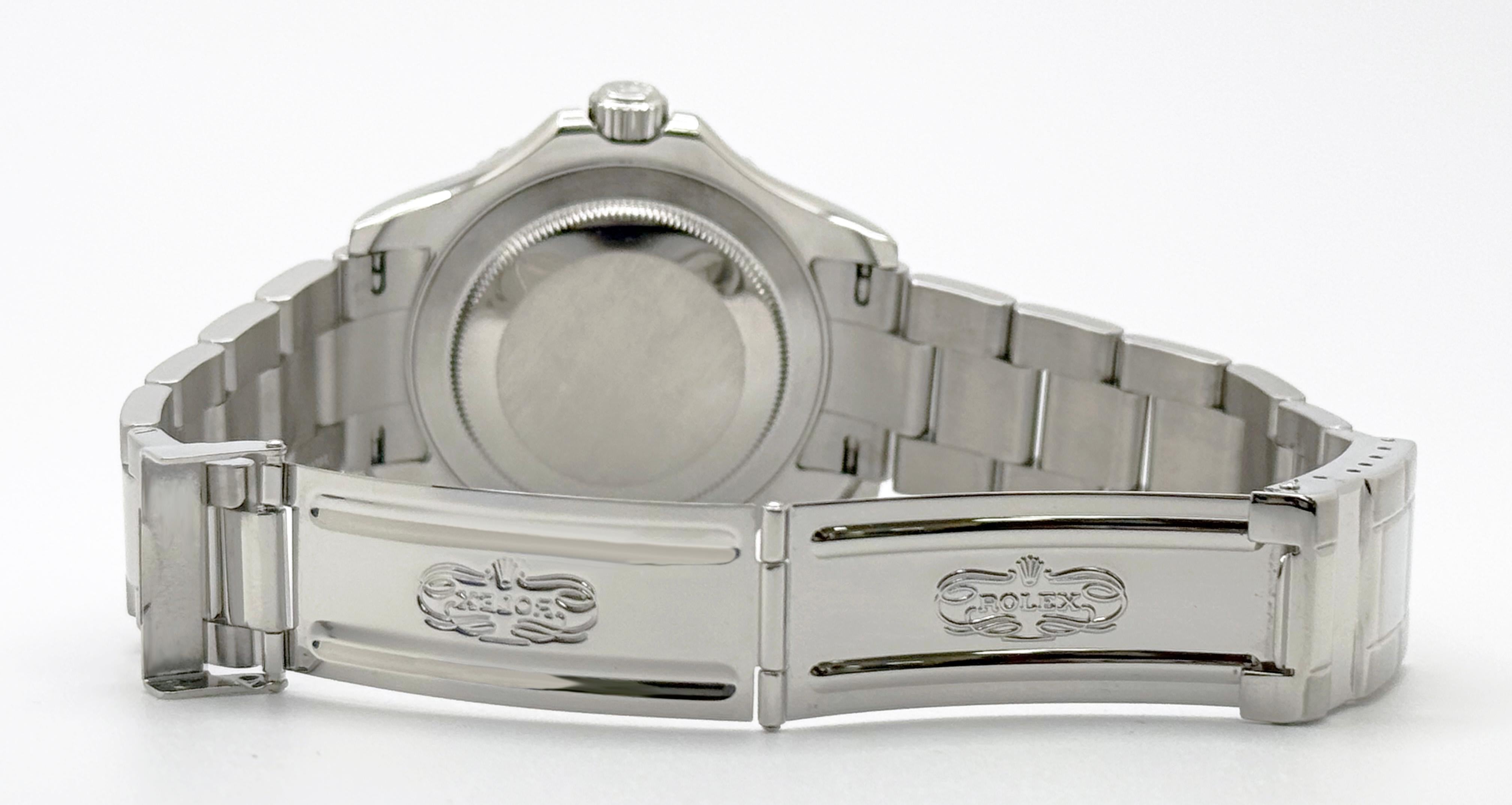 Rolex Yacht Master 16622 40mm Quadrante e lunetta in platino Steele in vendita 6