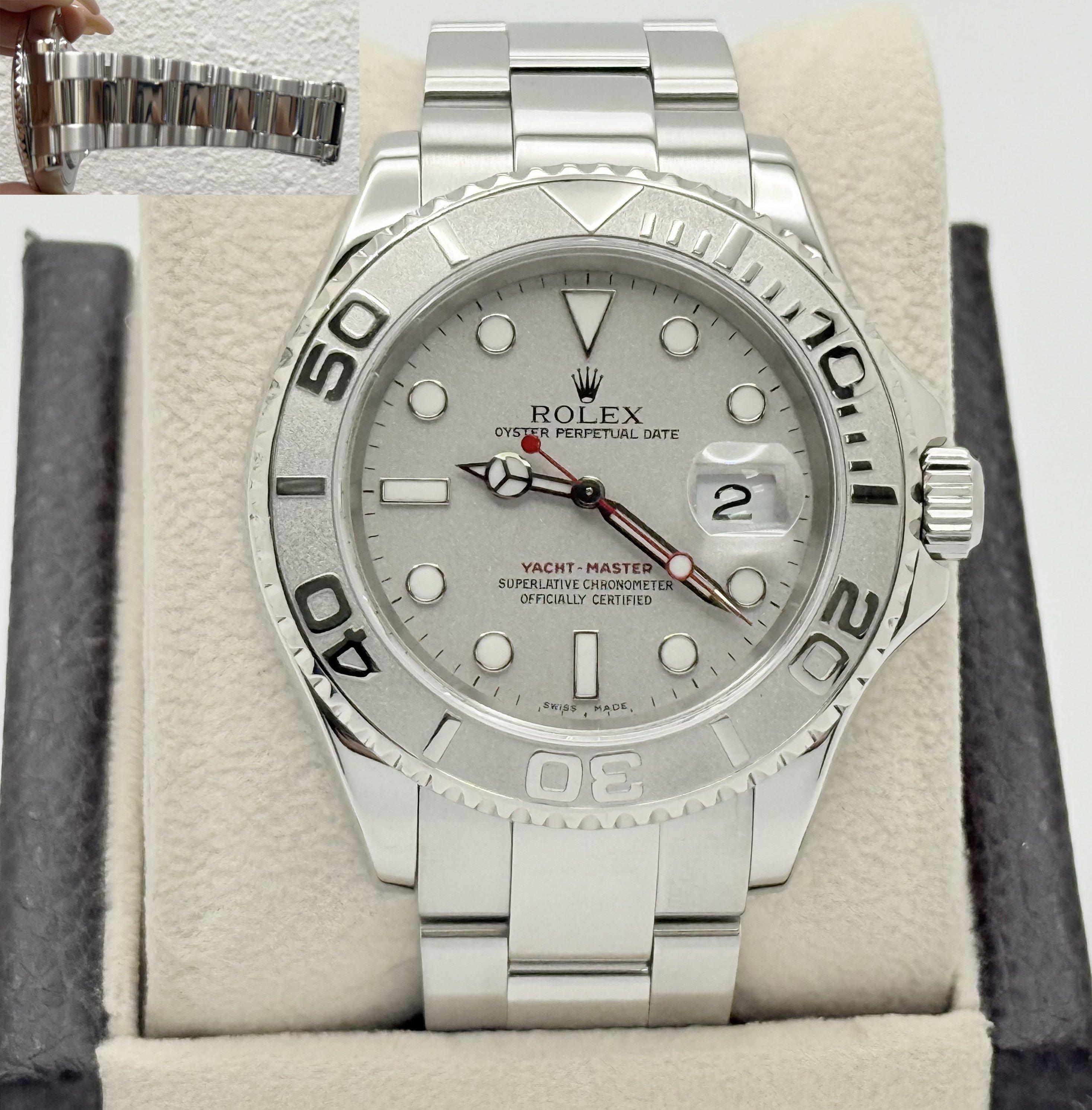 Rolex Yacht Master 16622 40mm Quadrante e lunetta in platino Steele In condizioni ottime in vendita a San Diego, CA