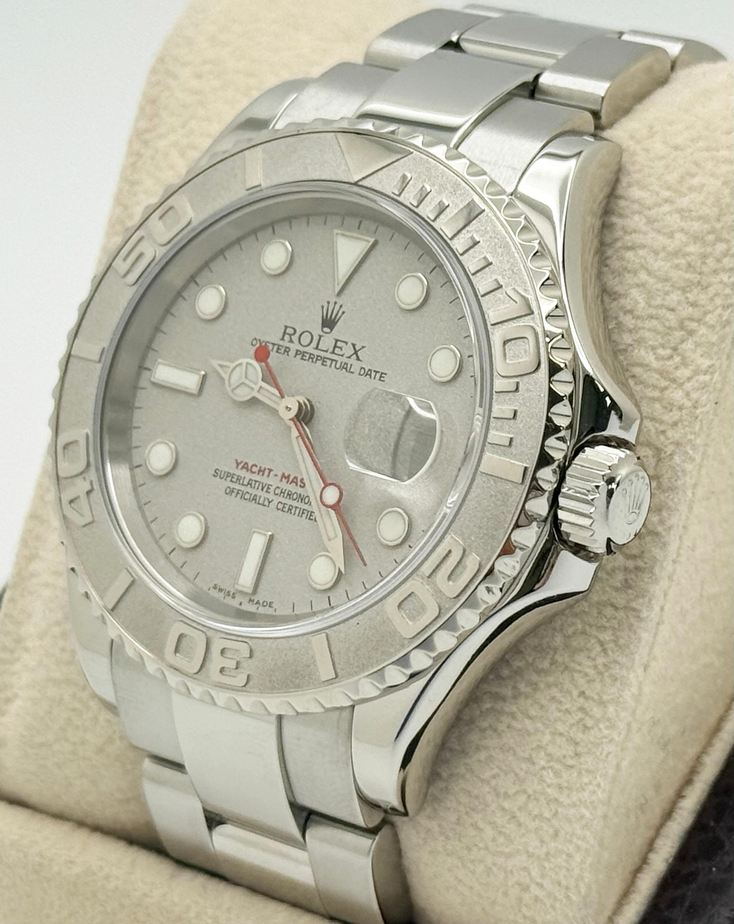 Rolex Yacht Master 16622 40mm Quadrante e lunetta in platino Steele in vendita 1