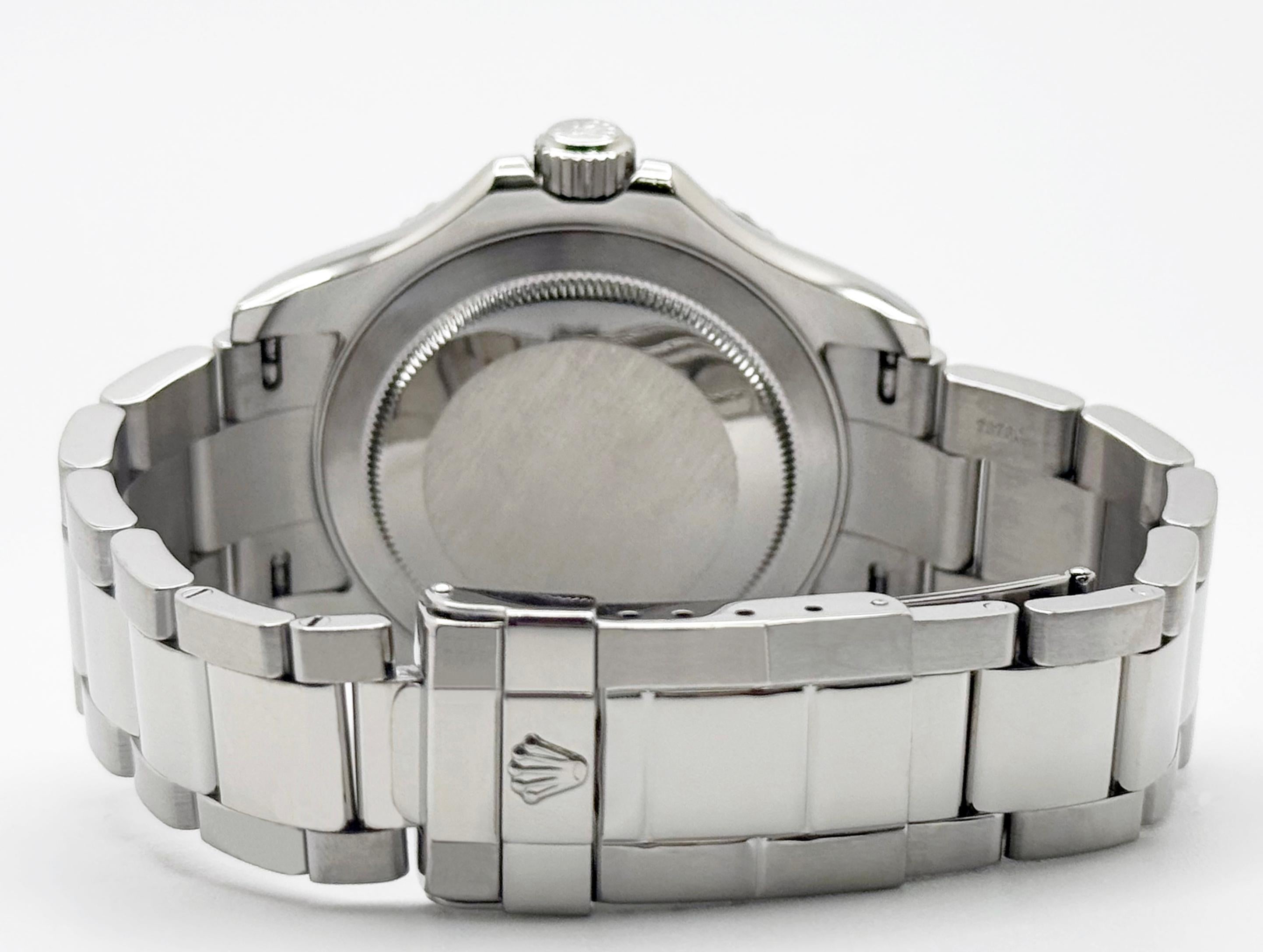 Rolex Yacht Master 16622 40mm Quadrante e lunetta in platino Steele in vendita 5