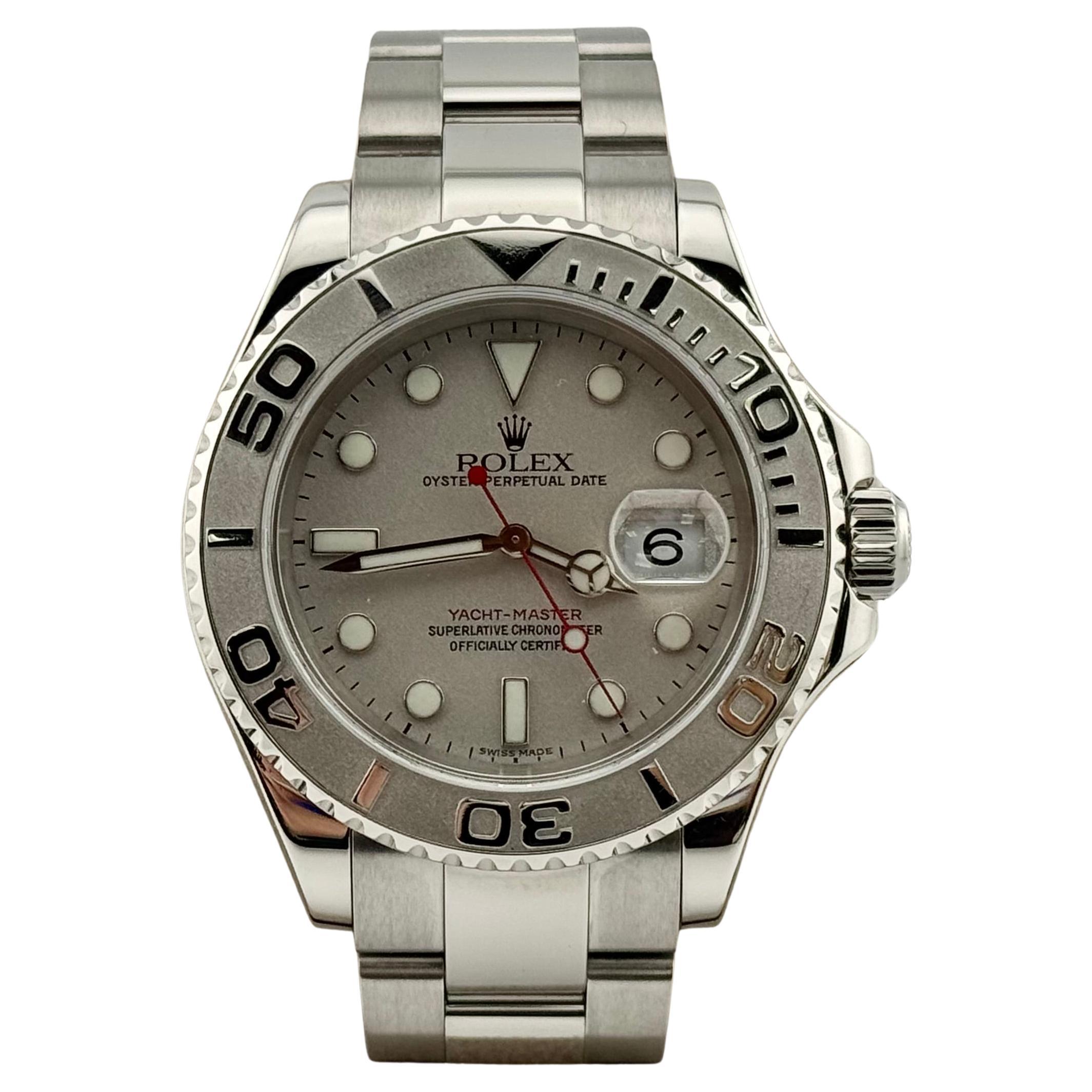 Rolex Yacht Master 16622 40mm Platin Zifferblatt Edelstahl Box Broschüren