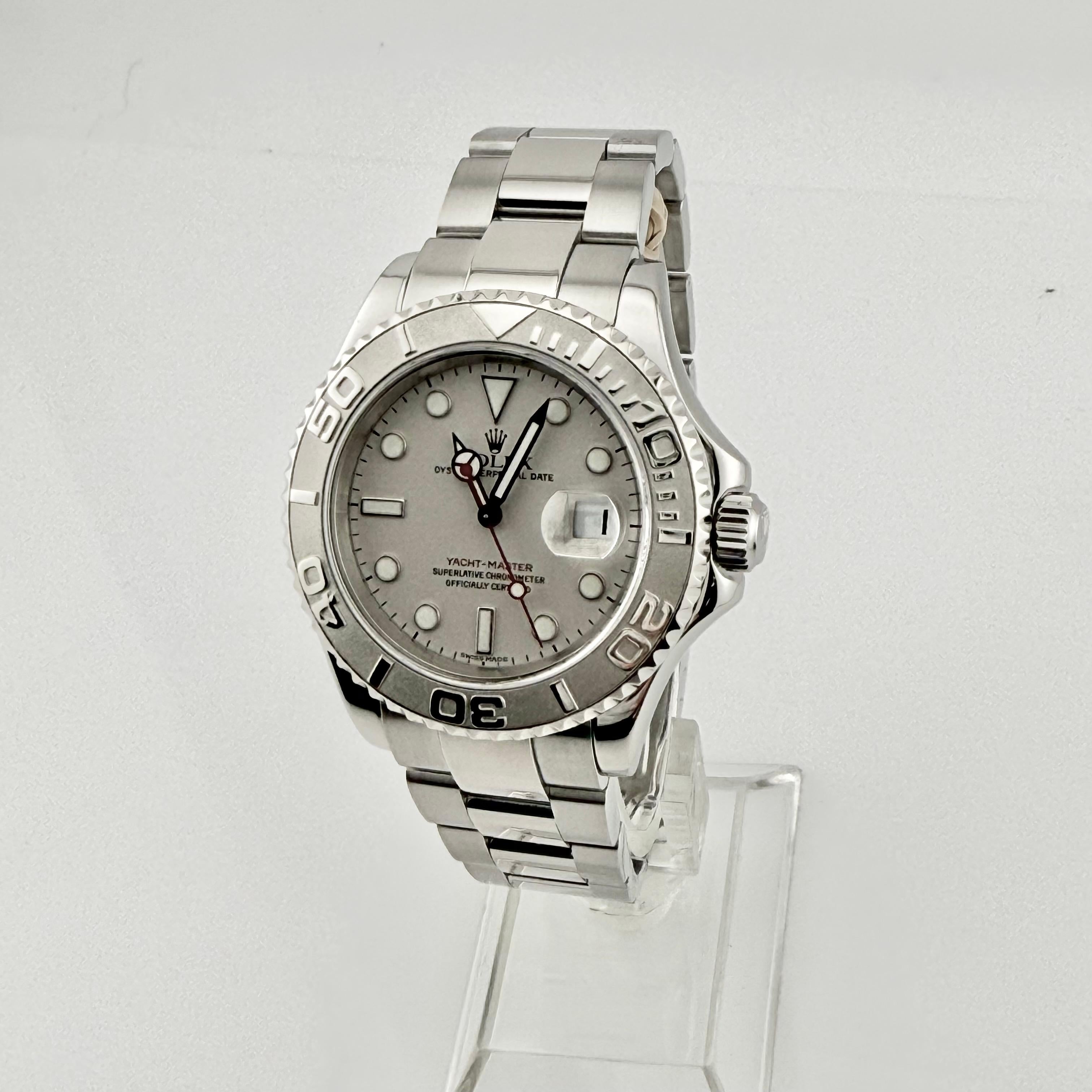 Rolex Yacht Master 16622 40mm Platin Zifferblatt Edelstahl Box Papiere im Angebot 8