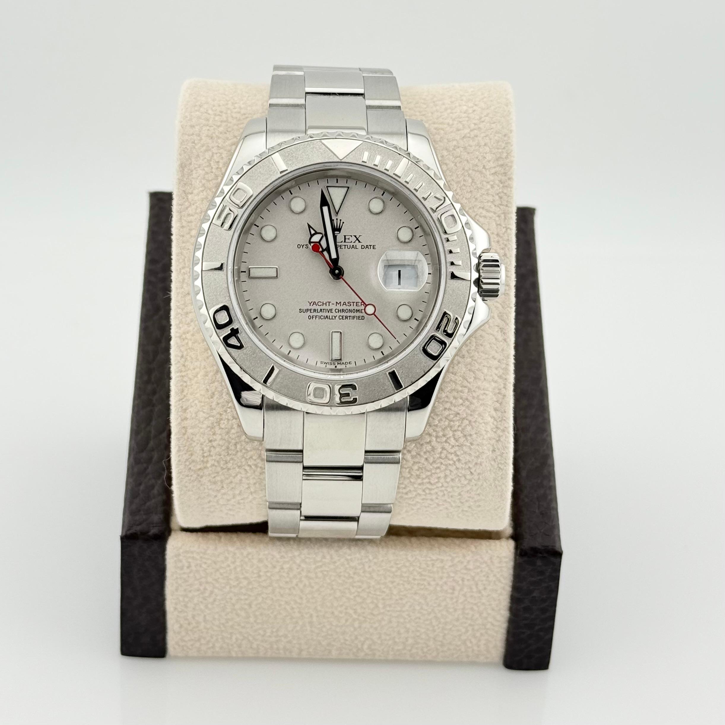 Rolex Yacht Master 16622 40mm Platin Zifferblatt Edelstahl Box Papiere im Angebot 1