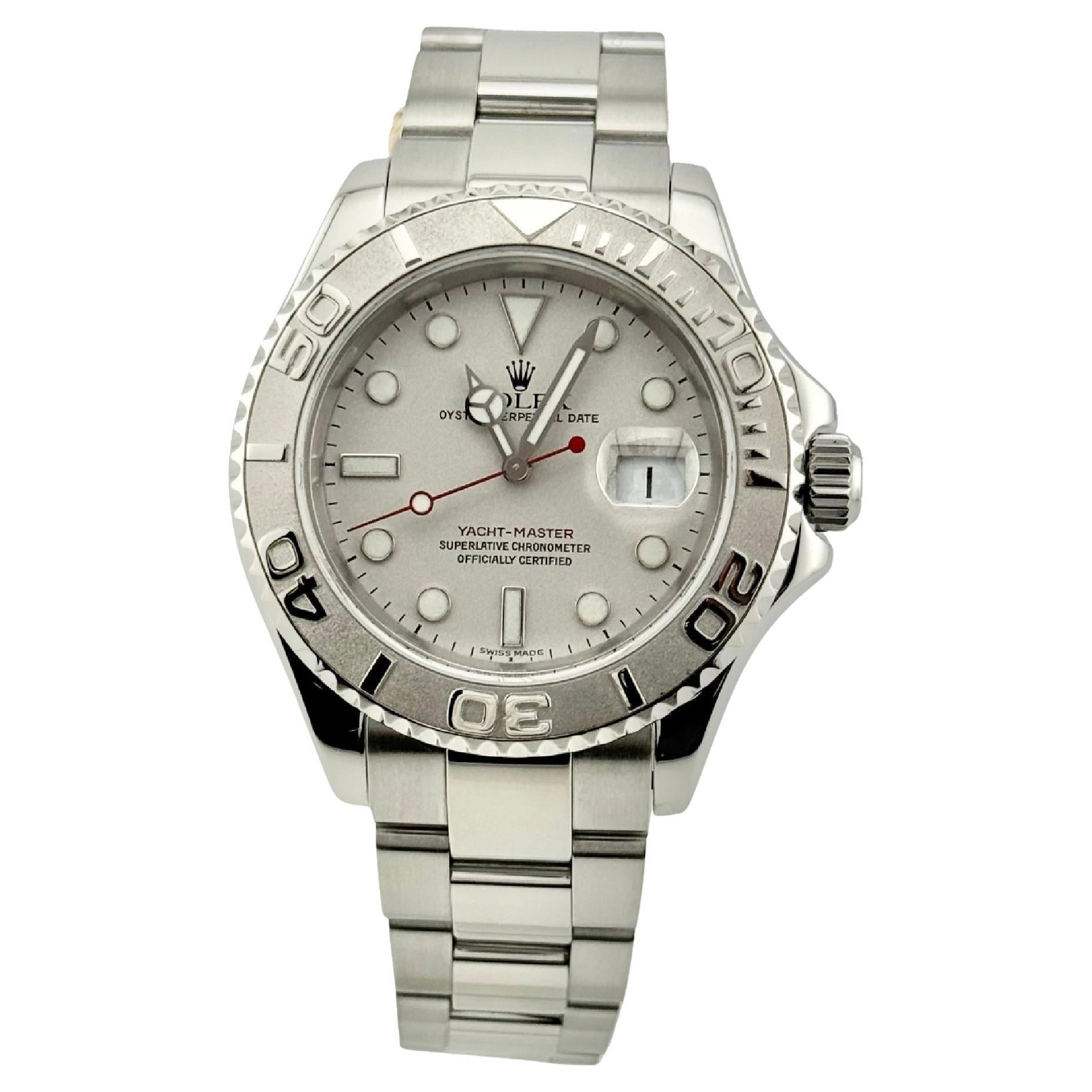 Rolex Yacht Master 16622 40mm Platinum Dial Stainless Steel Box Papers