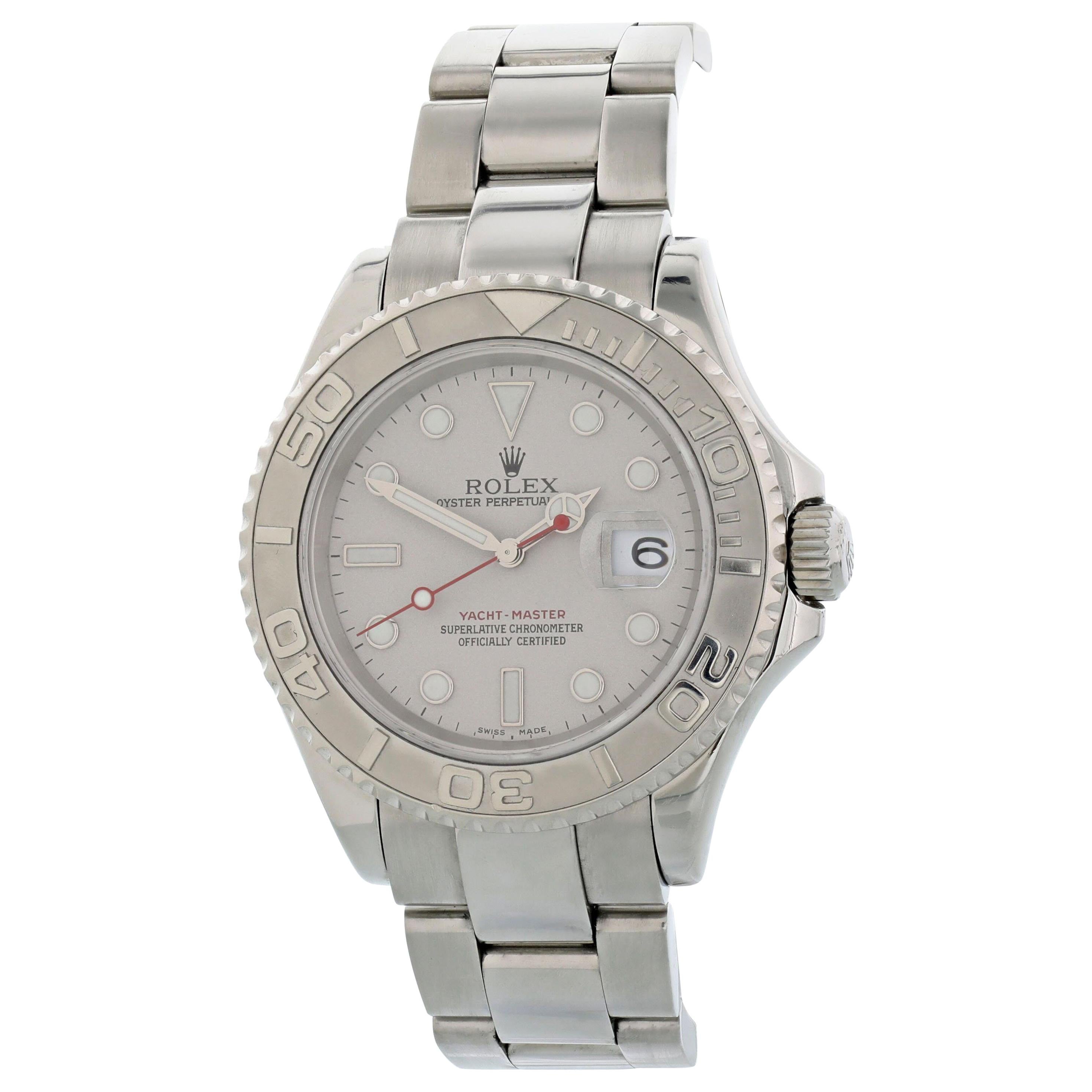 Rolex Yacht-Master 16622 Platinum Bezel Men's Watch For Sale