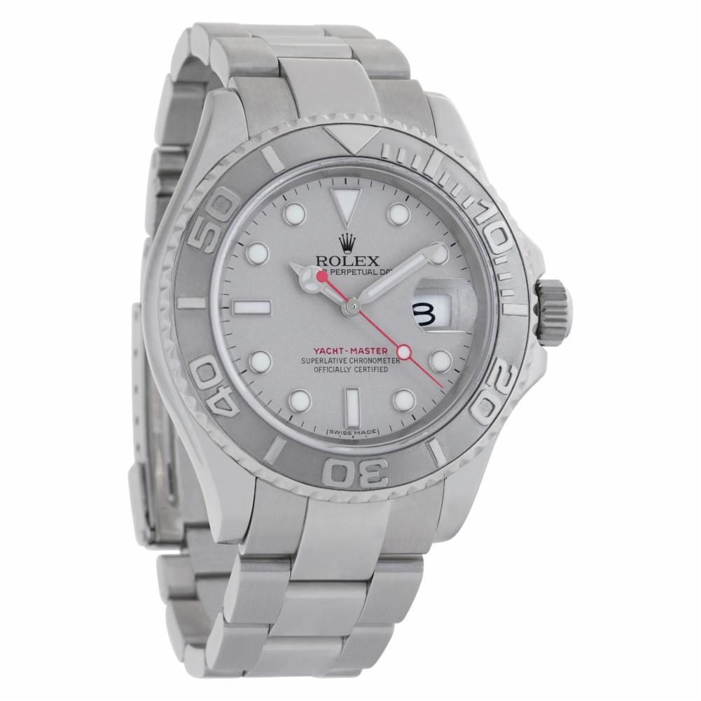 Rolex Yacht-Master 16622 Stainless Steel and Platinuml Automatic Watch In Excellent Condition For Sale In Miami, FL