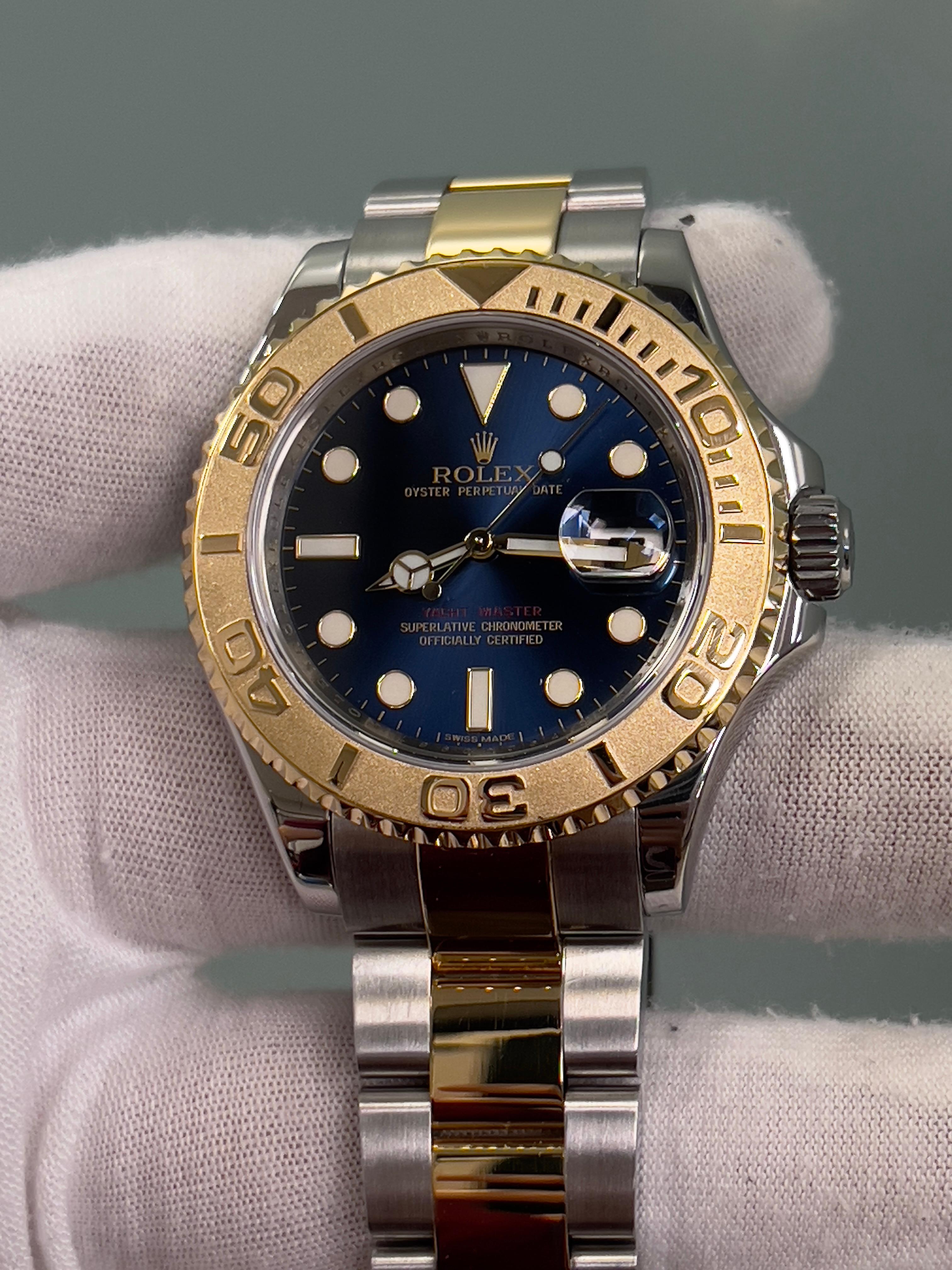 Rolex Yacht Master 16623 40mm Blue Dial 18K Gold Stainless Steel Box Paper 2015 6