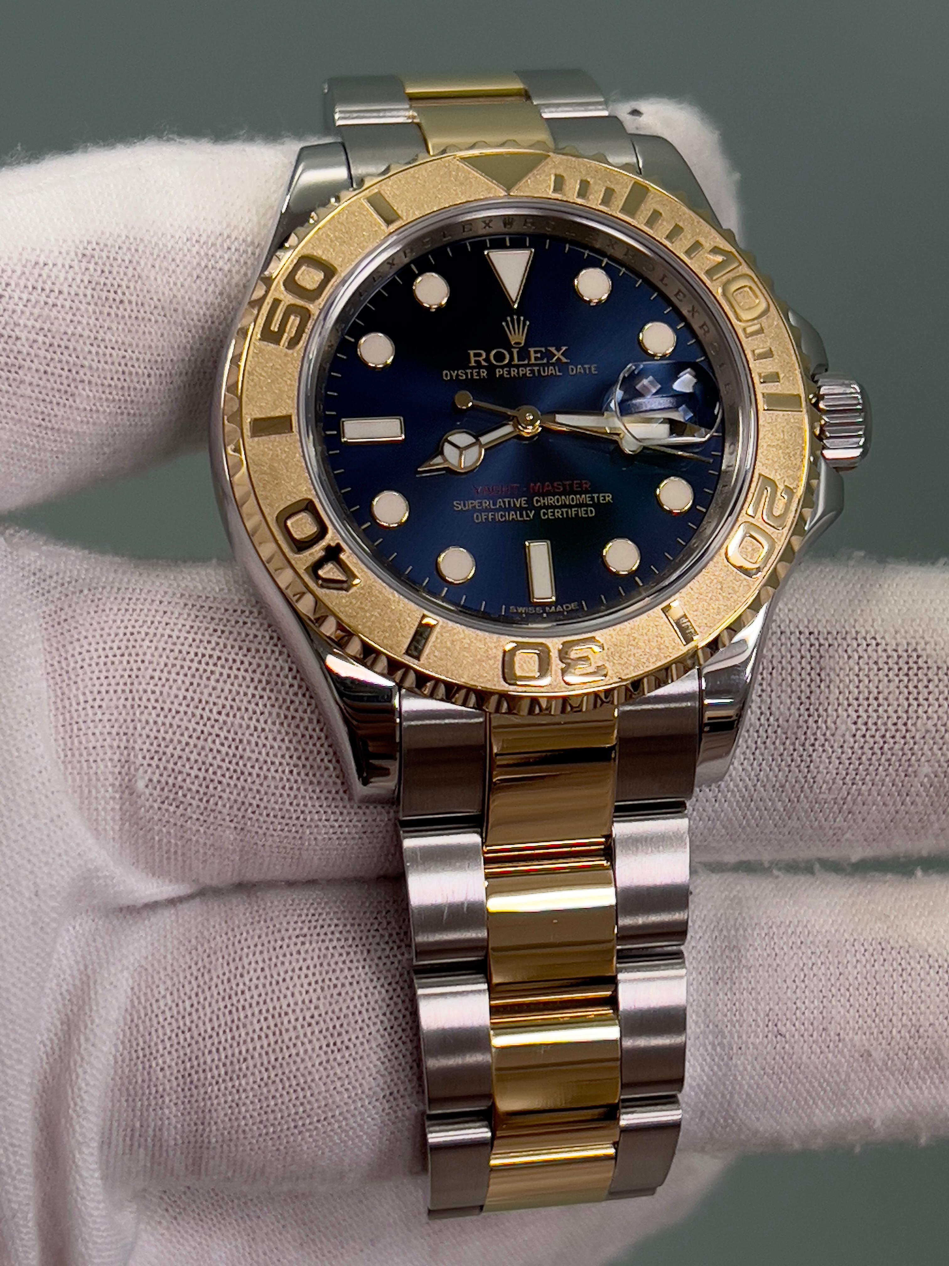 Rolex Yacht Master 16623 40mm Blue Dial 18K Gold Stainless Steel Box Paper 2015 7
