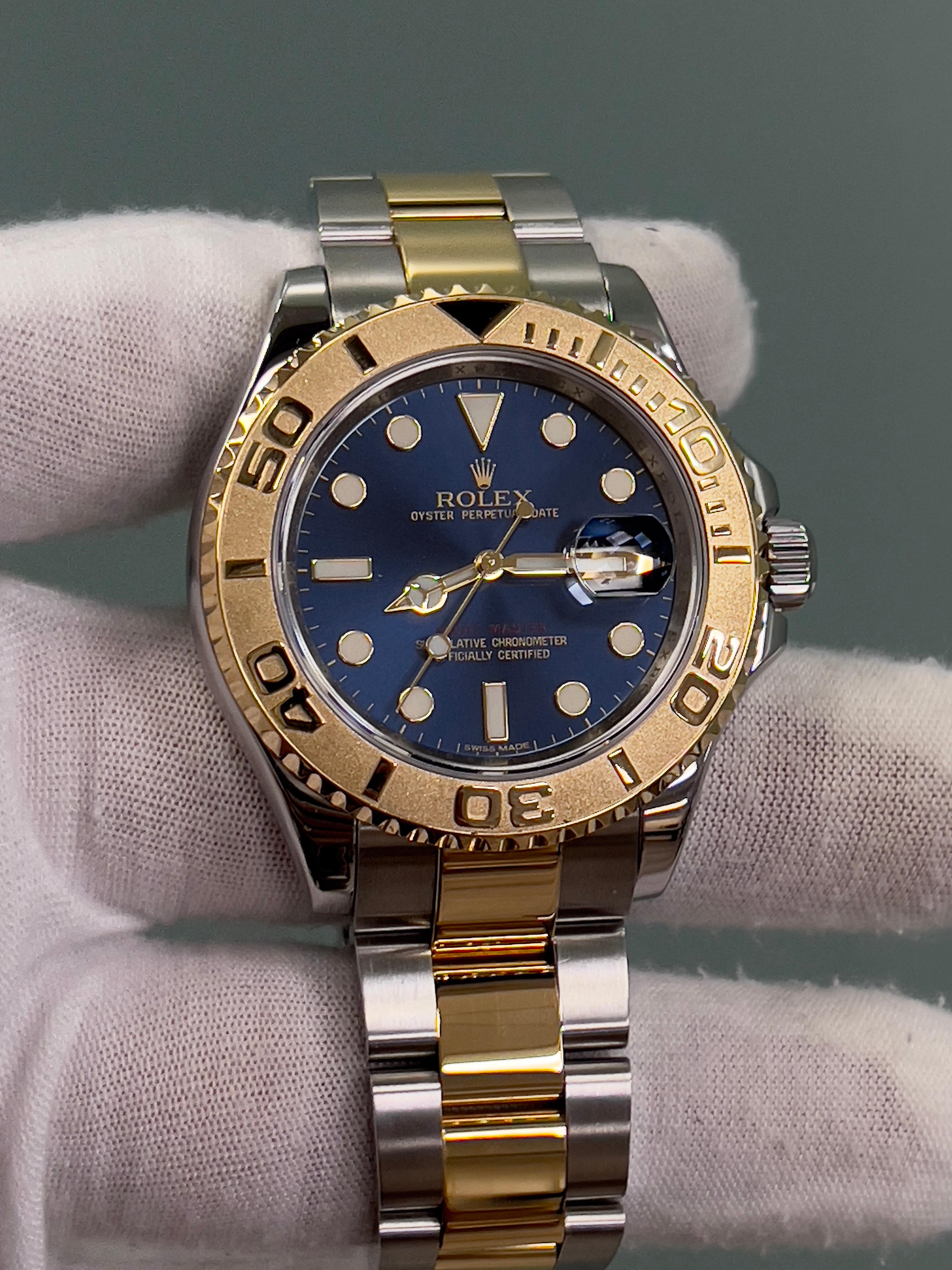 Rolex Yacht Master 16623 40mm Blue Dial 18K Gold Stainless Steel Box Paper 2015 5