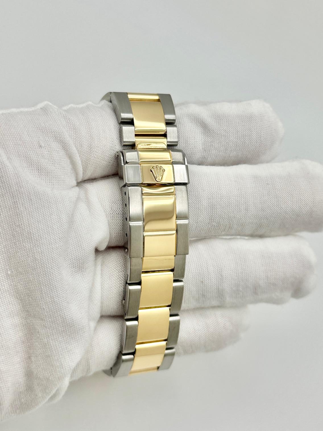 Rolex Yacht Master 16623 Esfera MOP Negra Oro Amarillo 18K Caja Acero Papeles 2016 en venta 3